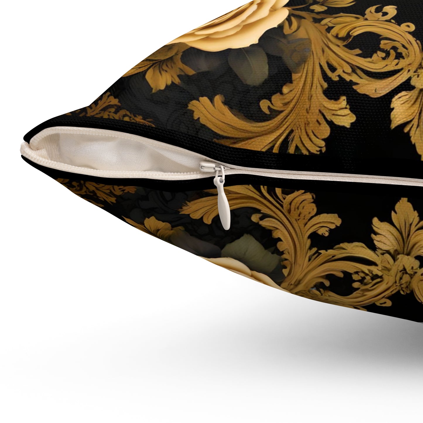 Luxurious Leopard & Roses Decorative Pillow - Gold Leopard