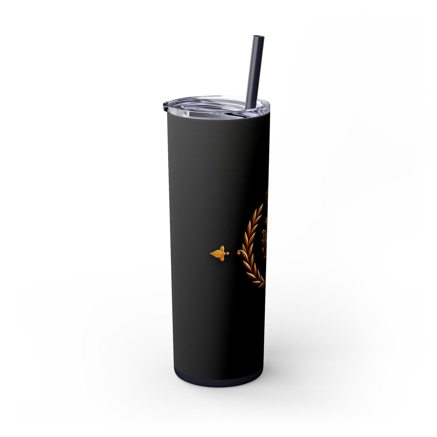 Elegant Gold Crown Skinny Tumbler with Straw, 20oz - Stylish Drinkware for Every Occasion, Royal Inspired, Ideal Gift for Her - Gold Crest