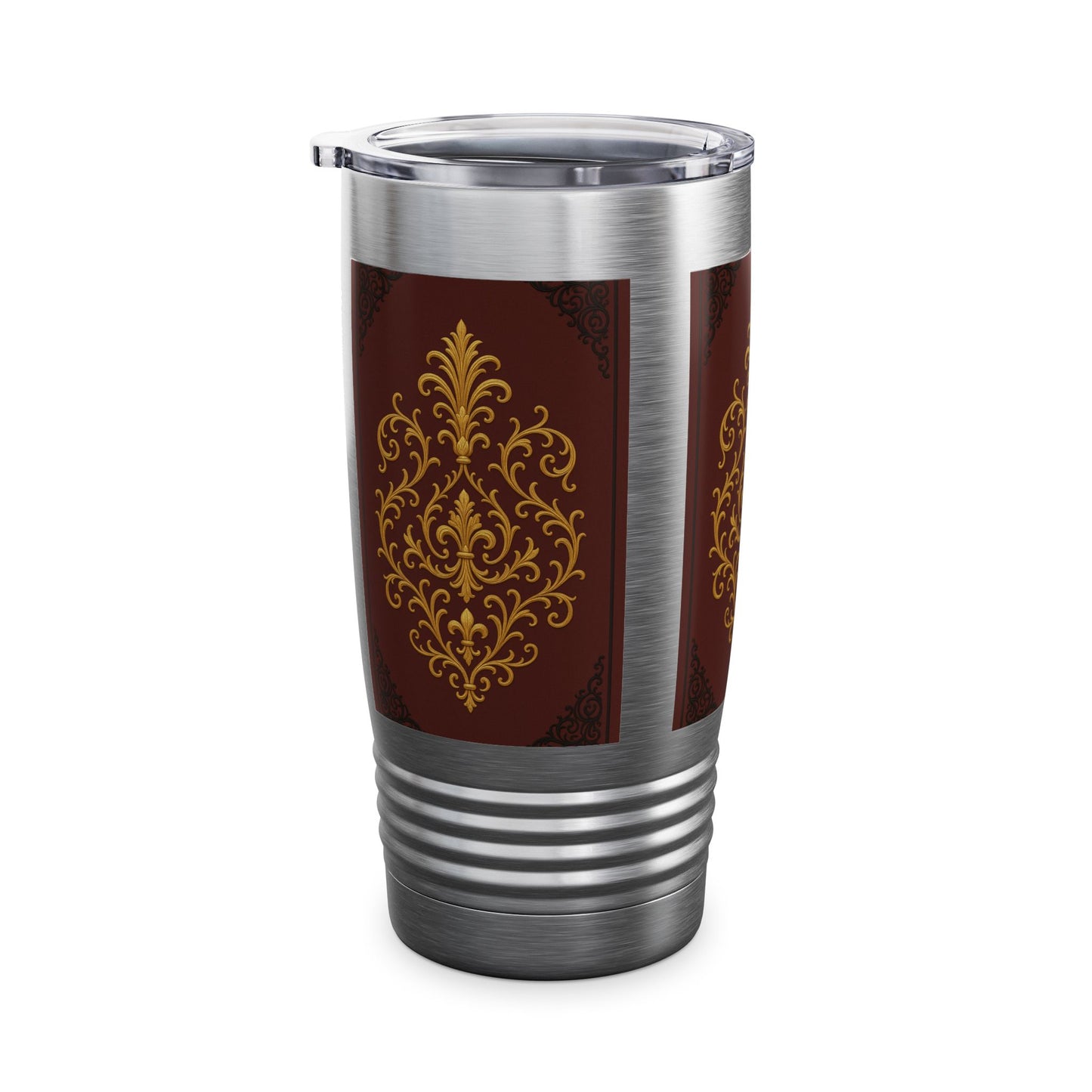 Dusk Burgundy-Black & Gold Baroque 20oz Tumbler – Elegant Gold Baroque on Burgundy