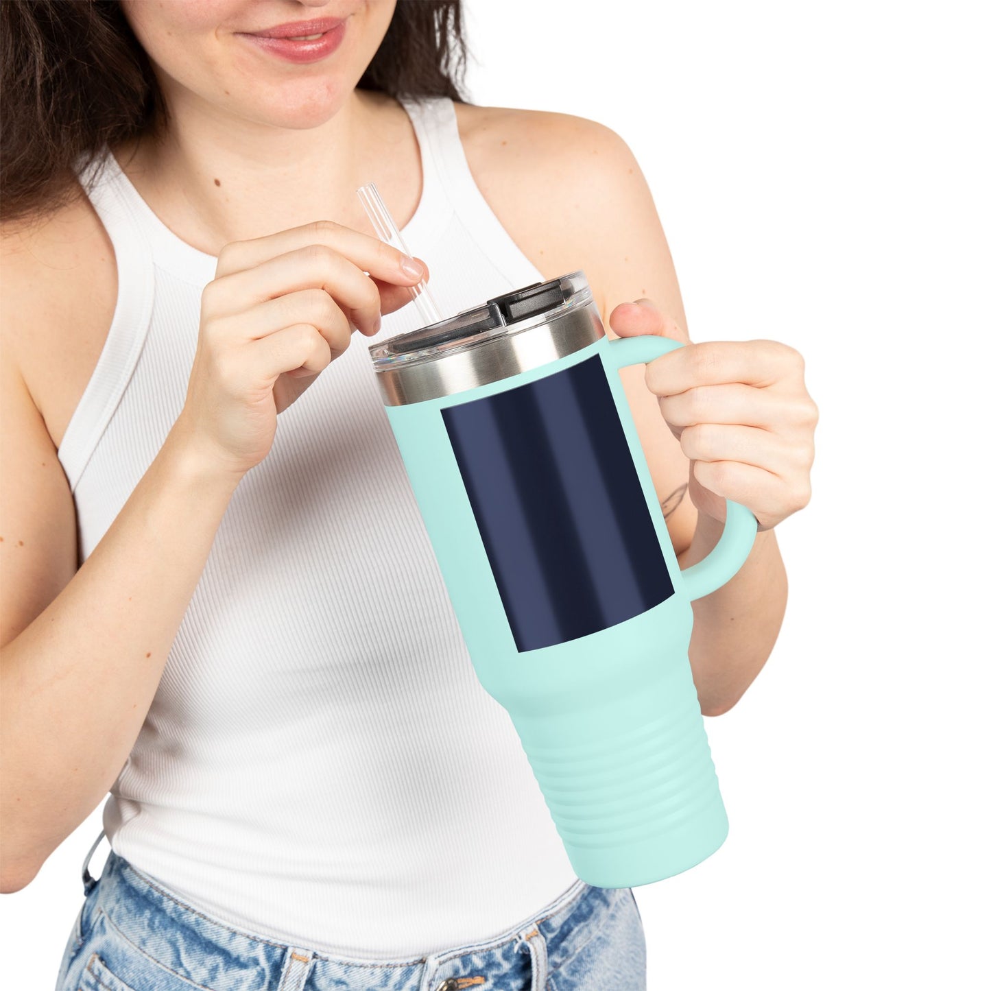 Lunar Midnight 40oz Insulated Travel Mug, Perfect for Coffee Lovers, Customizable Drinkware for Road Trips, Personalized Gift for Teachers, Durable