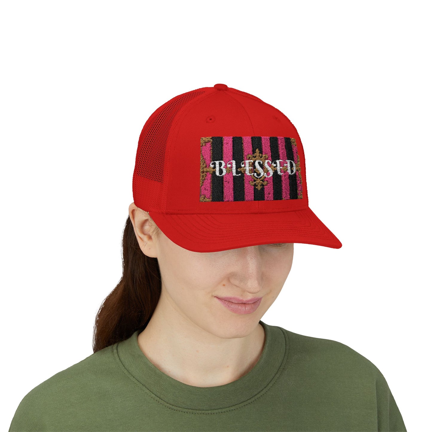 Blessed Snapback Trucker Cap, Inspirational Hat, Casual Headwear, Faith-Based Gift, Trendy Accessory, Ideal for Daily Wear