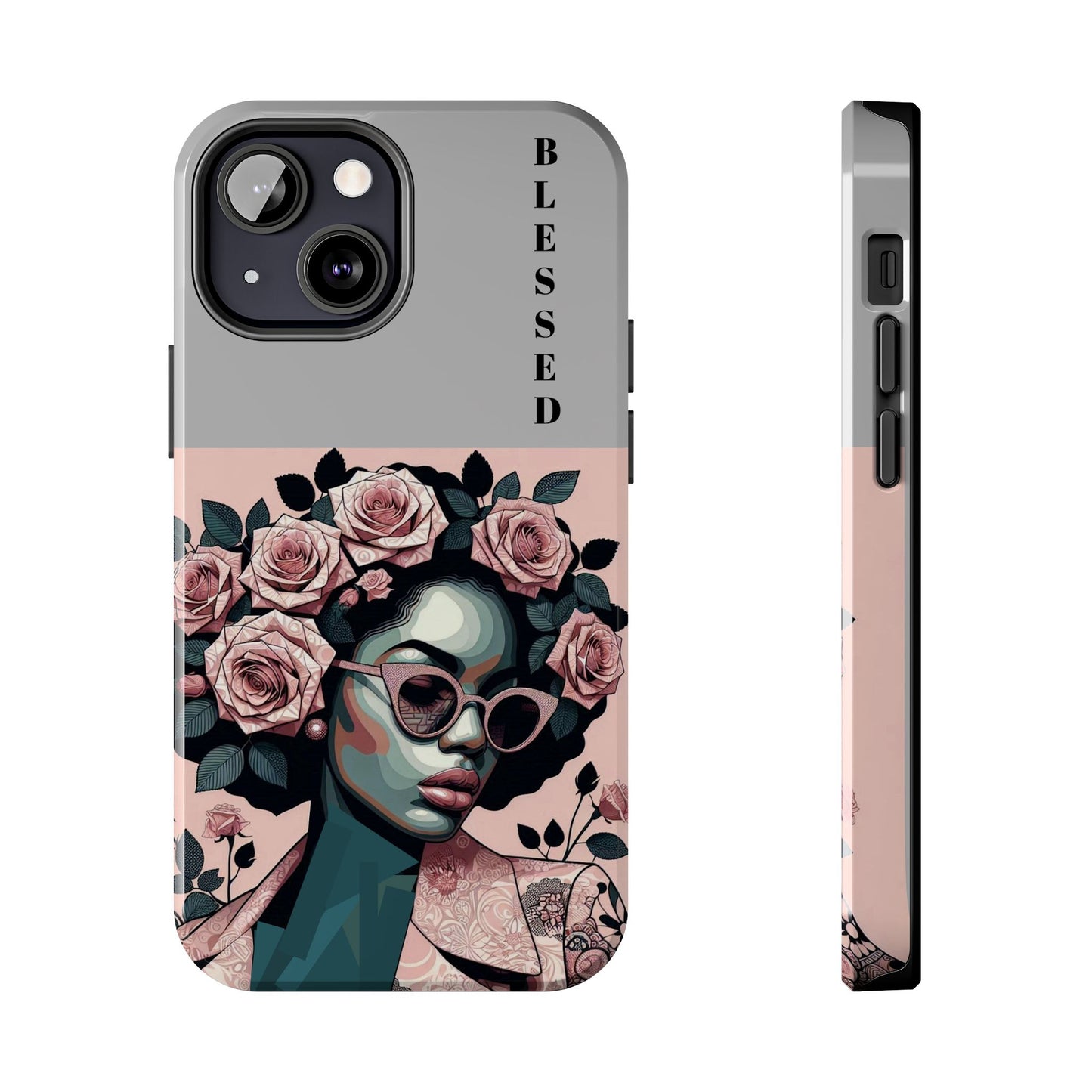 Blessed Floral Tough Phone Cases | Unique Gift for Her, Gift for Mom, Stylish Protection, Birthday Present, Black Girl Art