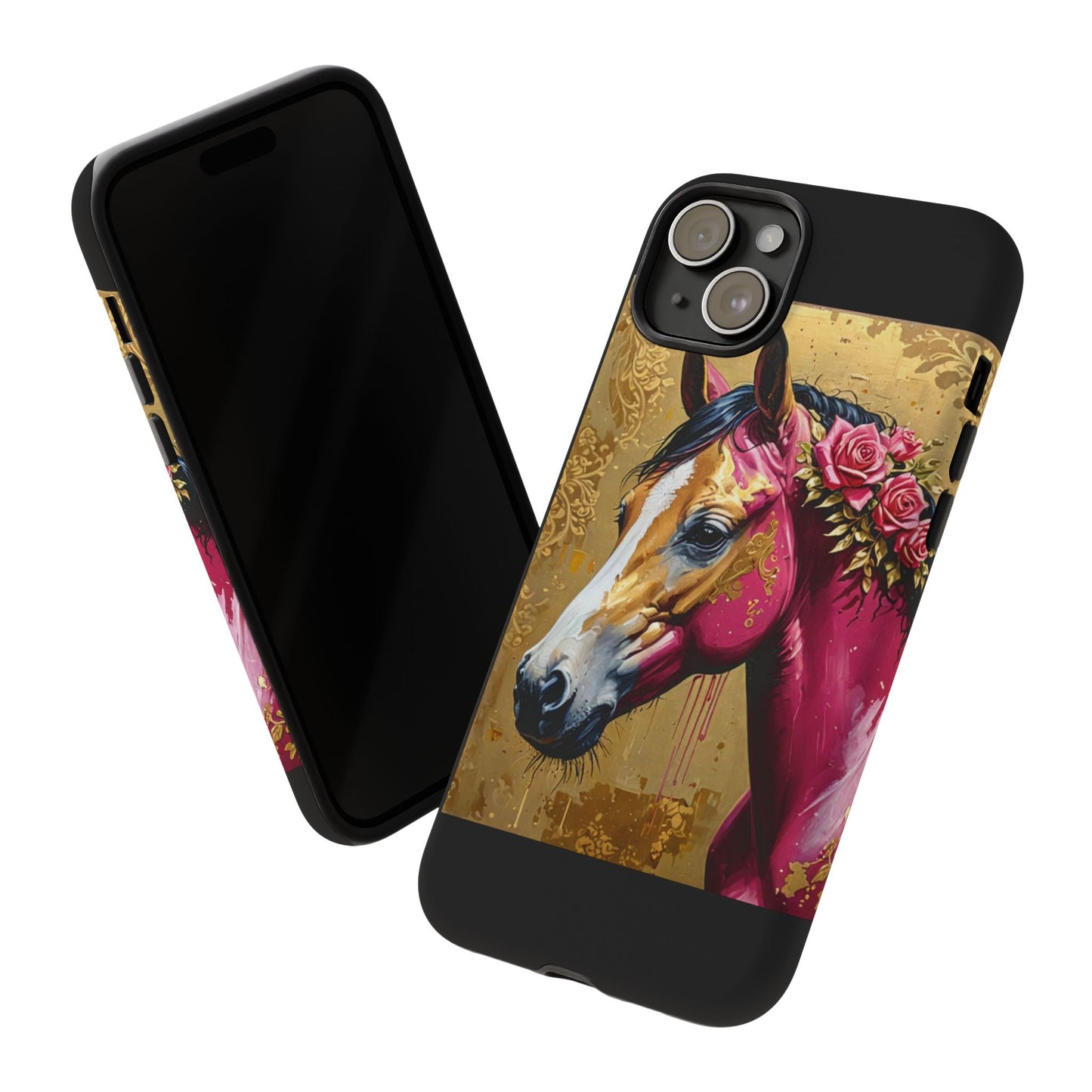 Phone Case - Elegant Horse Damask Design