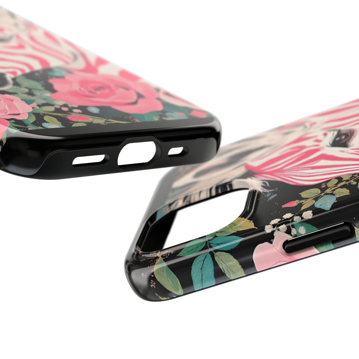 Pink Zebra Tough Phone Case - Trendy Floral Design for Animal Lovers