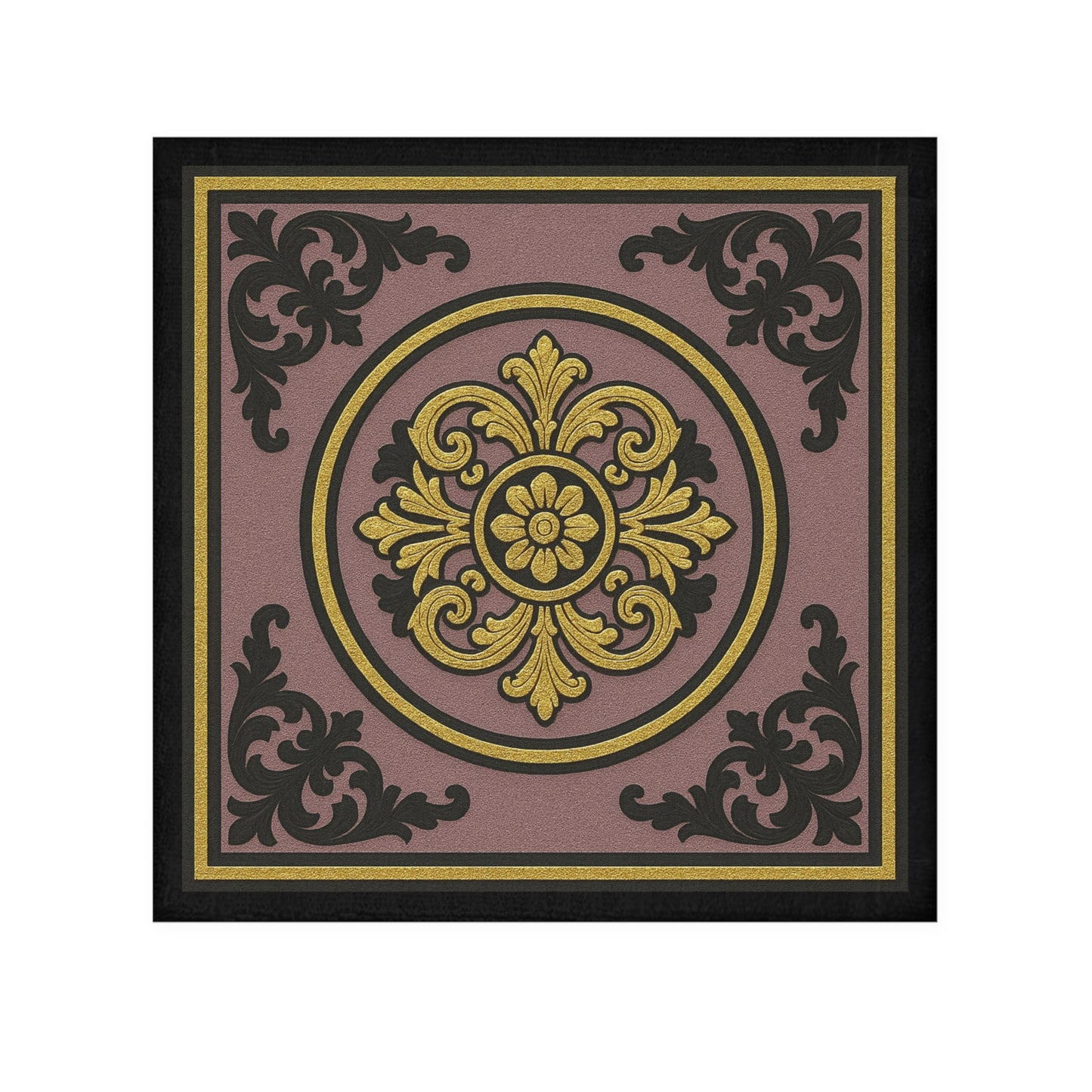 Elegant Gilded Mauve With Gold-Black Baroque Decorative Face Towel, Luxury Towel, Bathroom Decor, Gift for Her, Spa Essential, Home Accents
