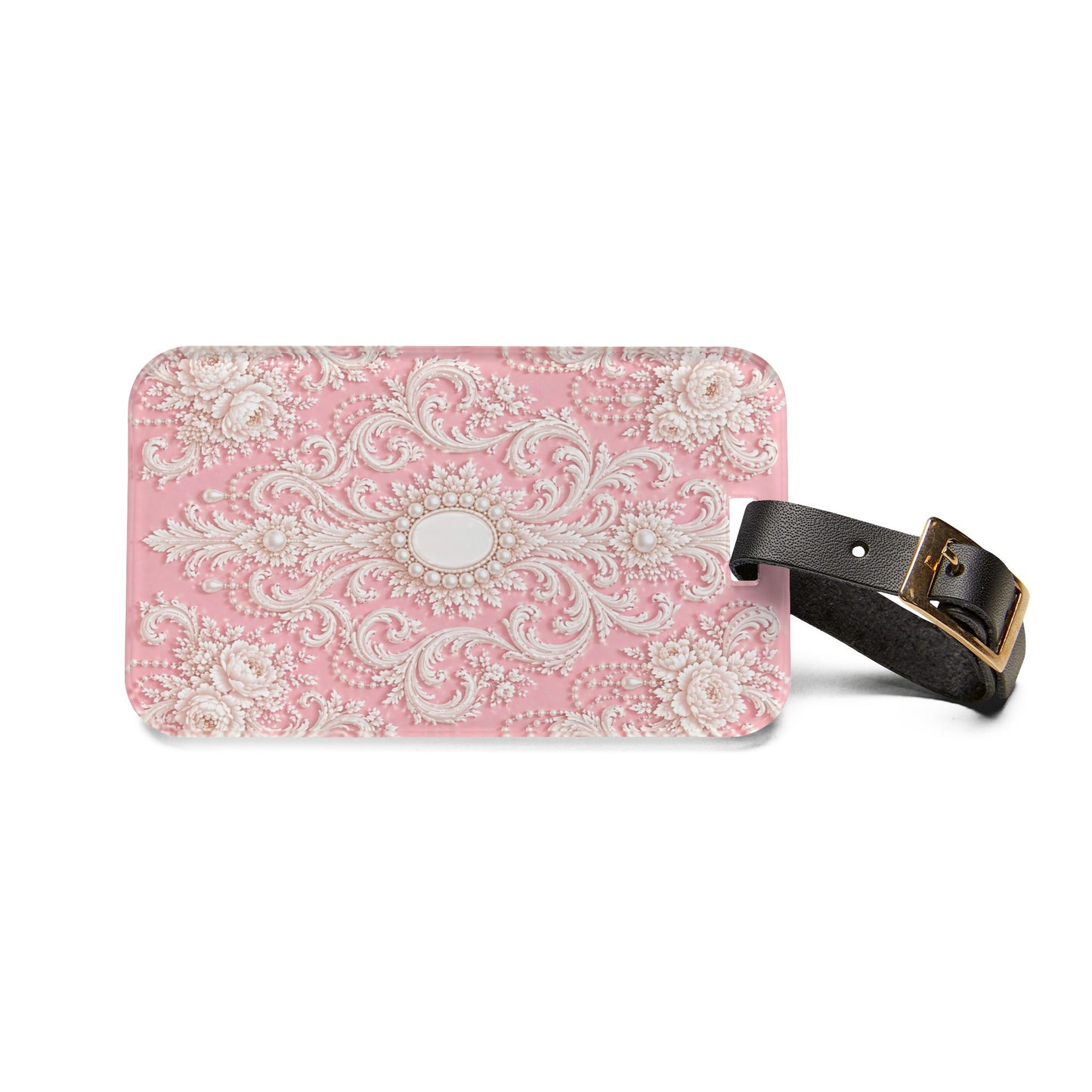 Pink Rococo Elegant  Luggage Tag - Stylish Travel Accessory
