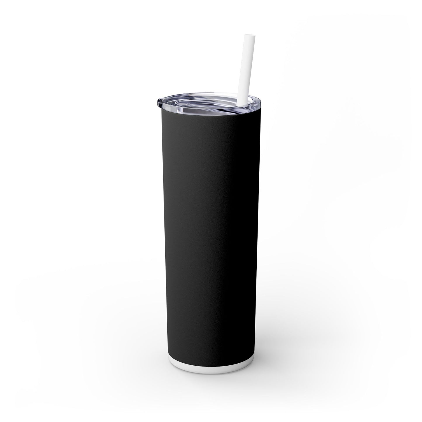 Stylish Black Skinny Tumbler with Straw, 20oz - Perfect for Coffee, Juice, and Smoothies, Ideal Gift for Any Occasion