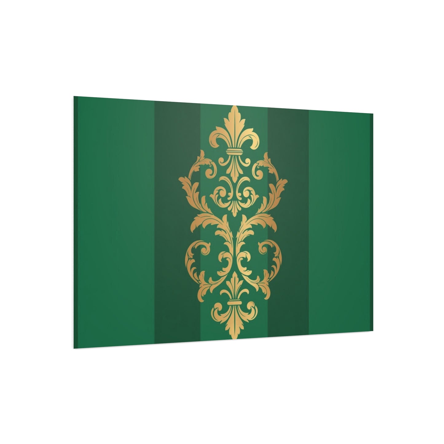 Gold Baroque Green Striped Foam Board Wall Art — Elegant Decorative Plaque