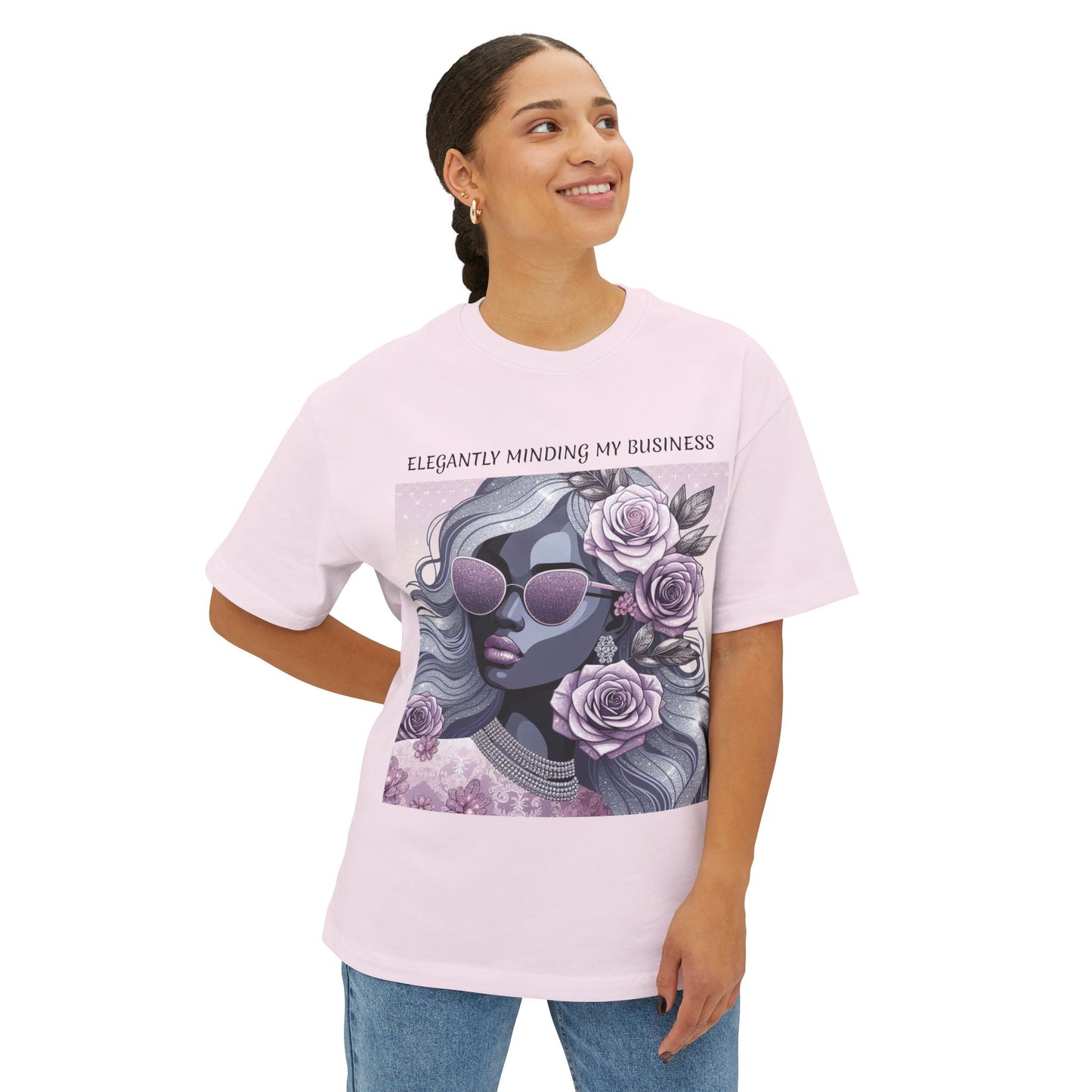 Elegantly Minding My Business Oversized Boxy Tee