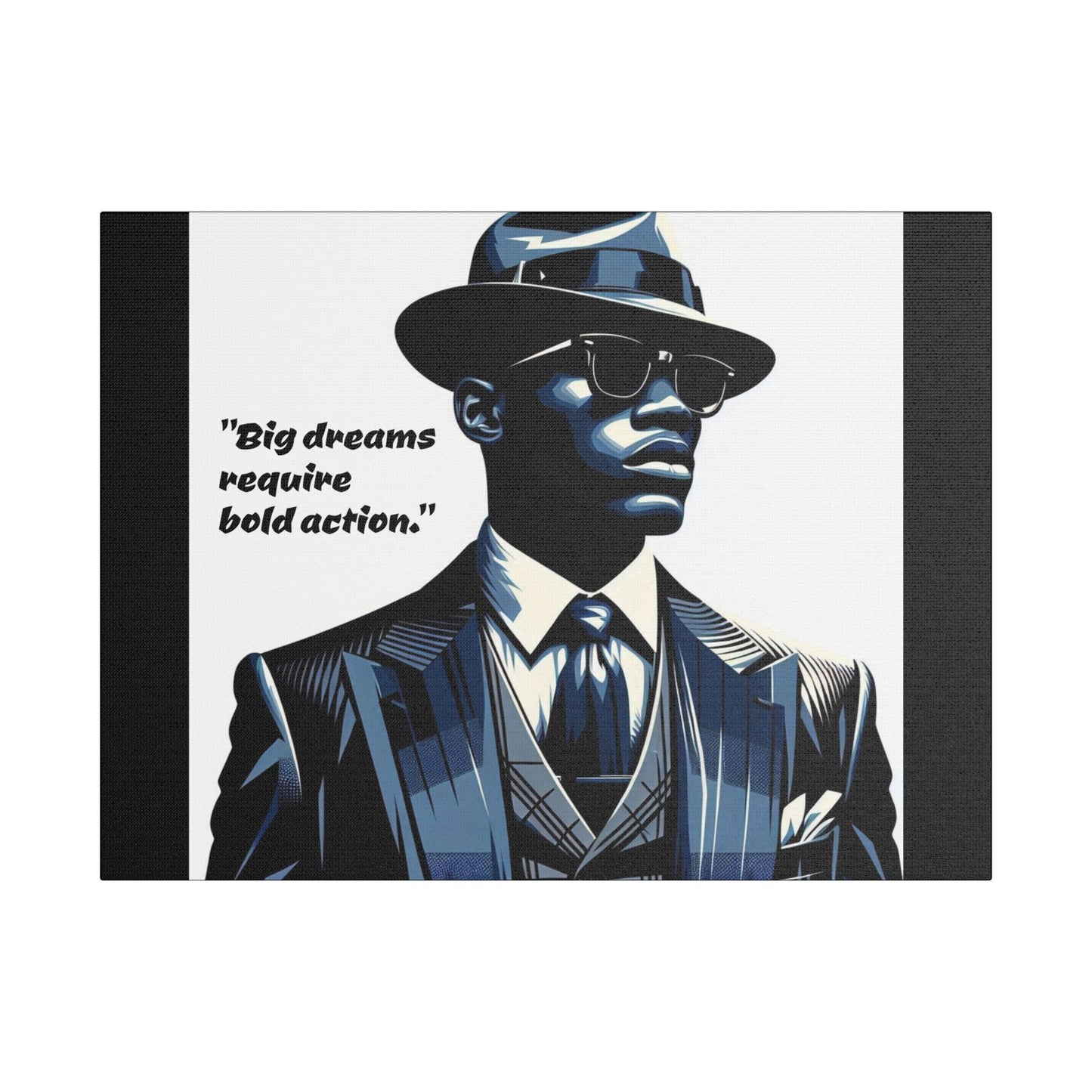 Afro Art Print Canvas, Wall Decor, Satin Stretched Canvas, African American Art, Office Decor, Home Decor - "Big dreams require bold action."