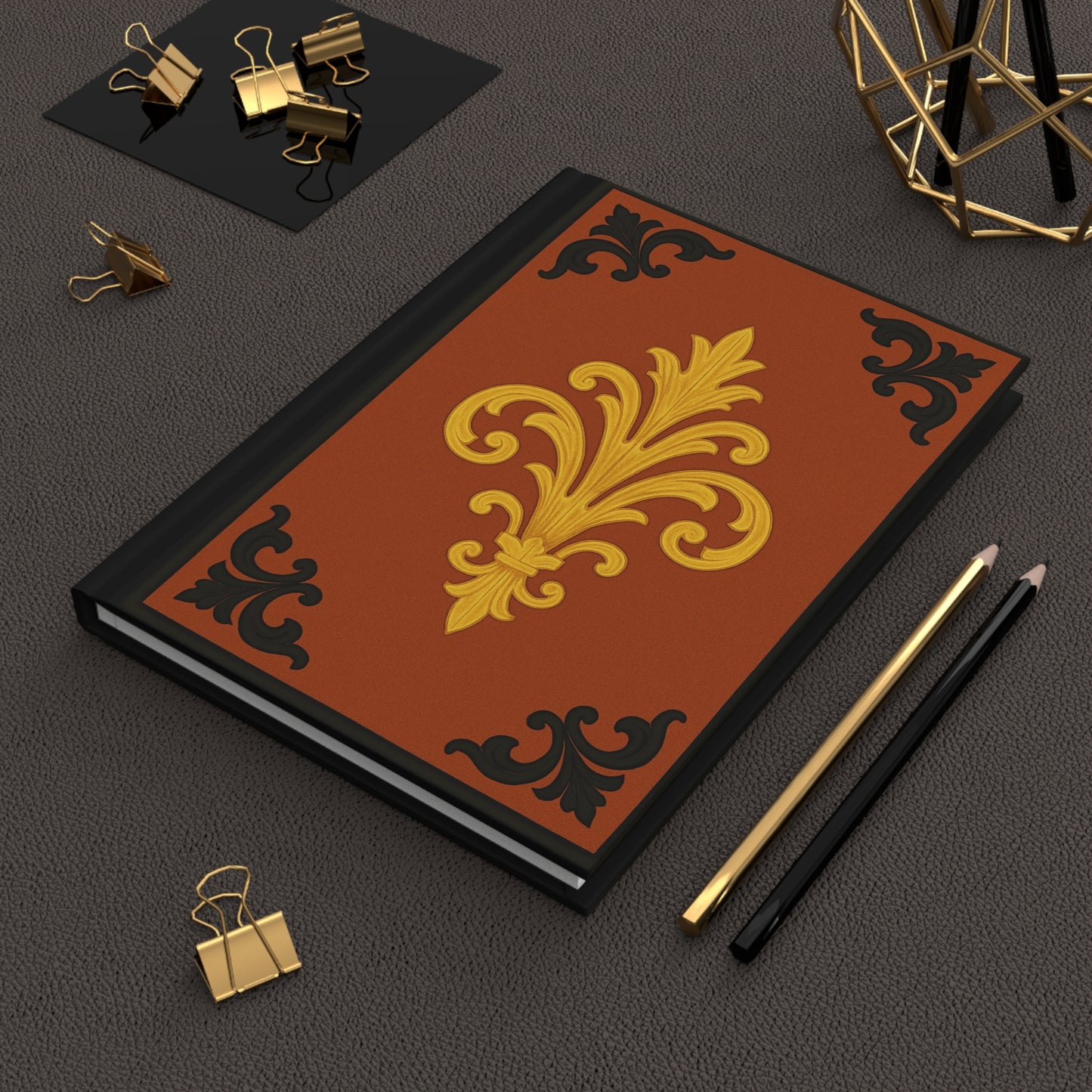 Dusk Terracotta Baroque Hardcover Journal — Vintage Notebook