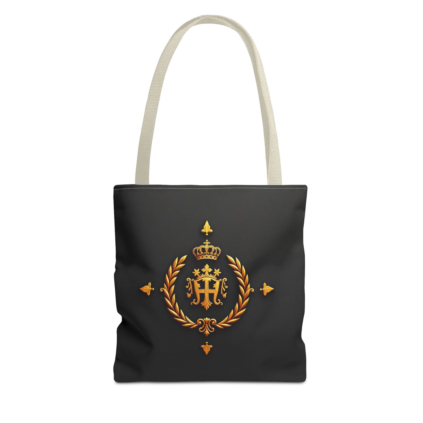 Luxurious Gold Emblem Tote Bag | Chic Shoulder Bag, Everyday Carryall, Great Gift for Her, Eco-Friendly Shopping Bag - Gold Crest