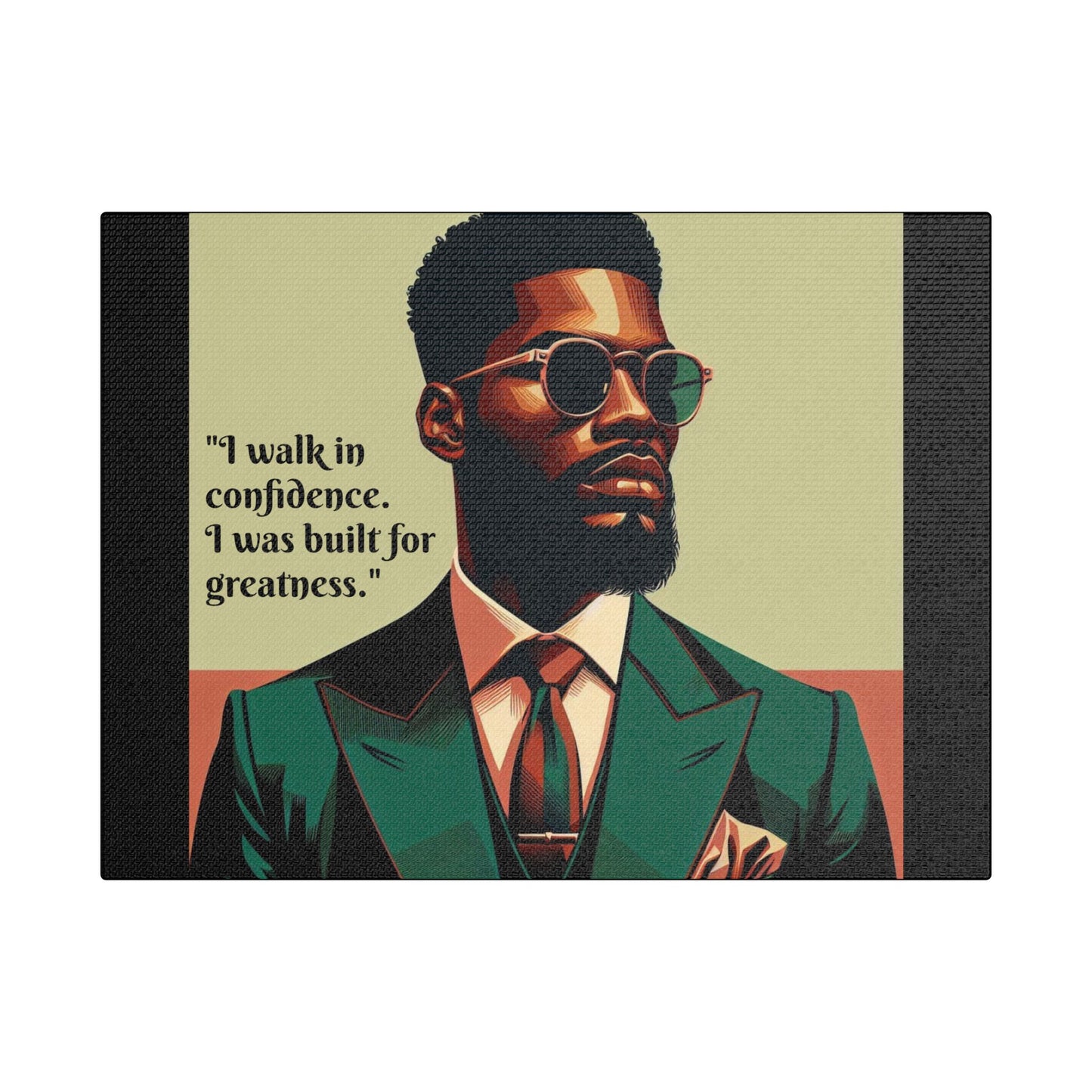 Afro Art Print Canvas, Wall Decor, Satin Stretched Canvas, African American Art, Office Decor, Home Decor - Built For Greatness
