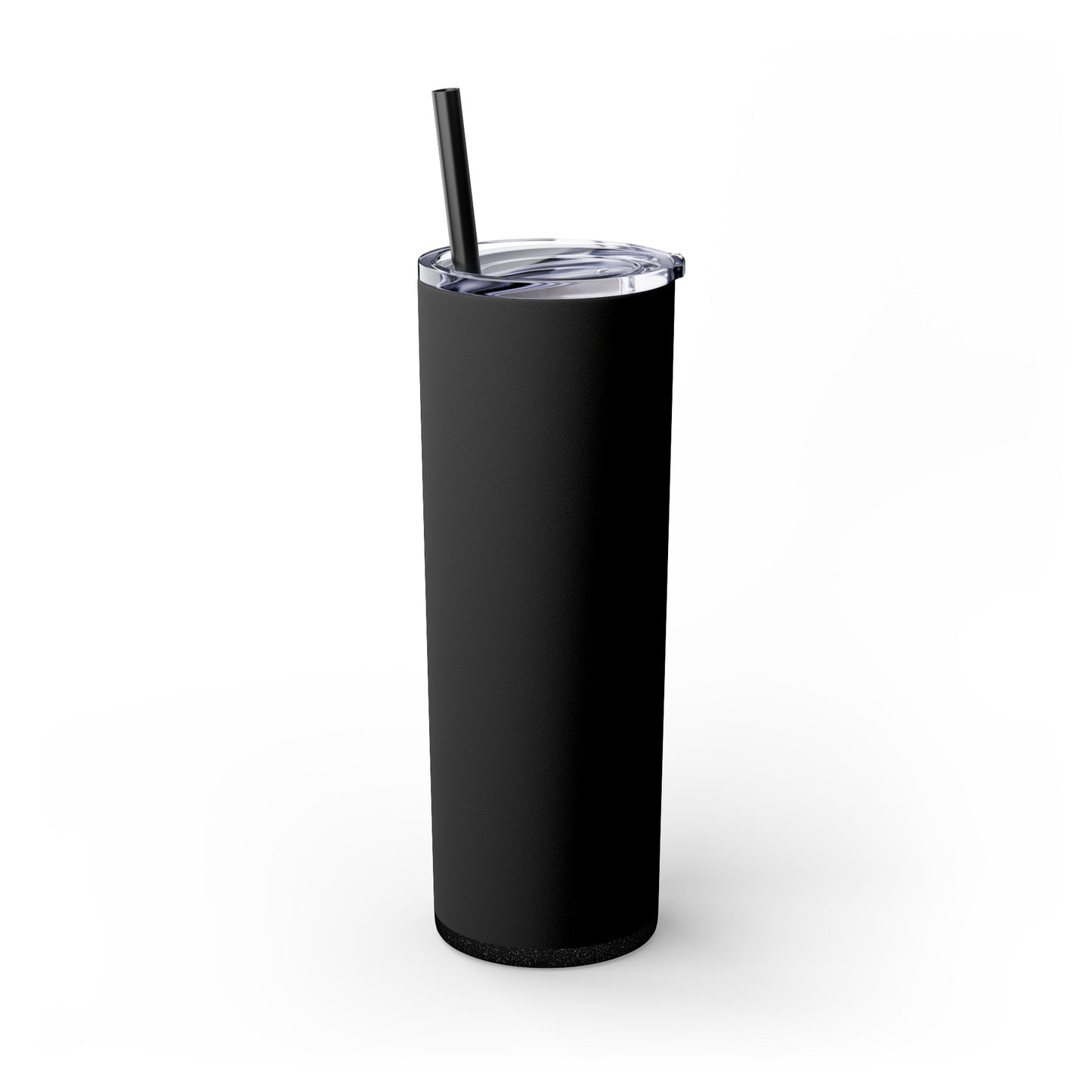 Stylish Black Skinny Tumbler with Straw, 20oz - Perfect for Coffee, Juice, and Smoothies, Ideal Gift for Any Occasion