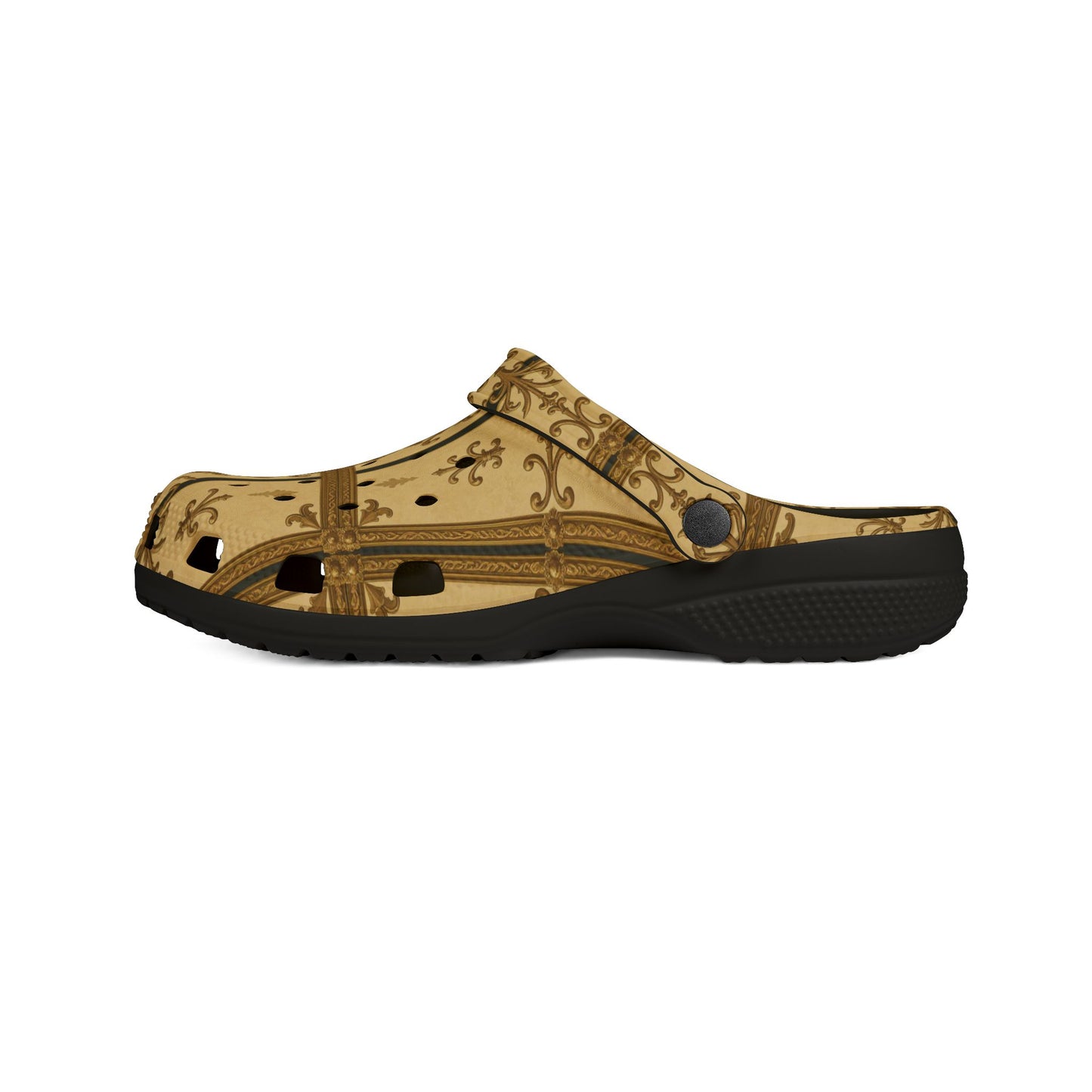 Stylish EVA Foam Clogs - Chic Comfort Footwear for Everyday Wear, Trendy Slip-Ons, Gift for Fashion Lovers - Matte Yellow Striped Antique Rococo