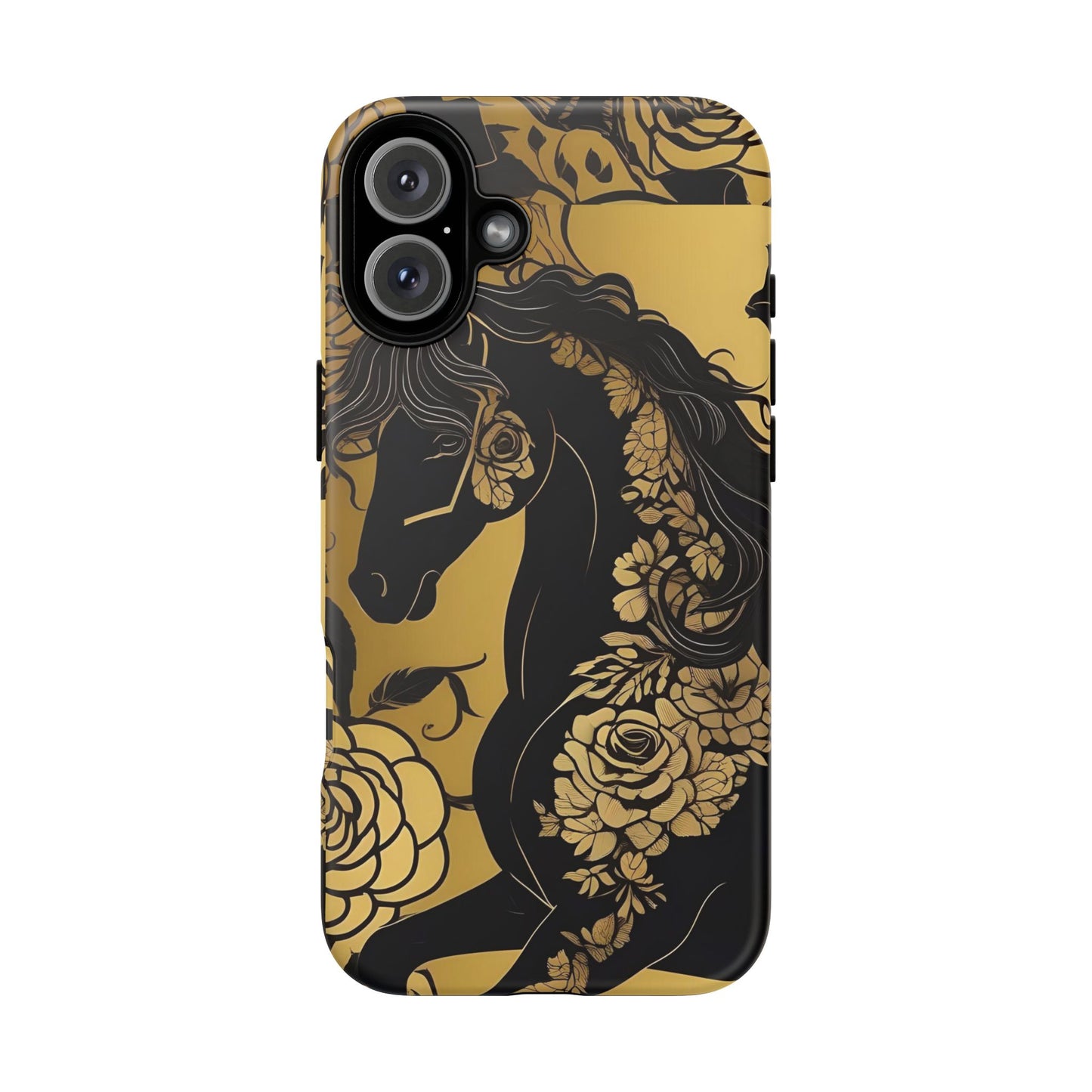 Phone Case - Elegant Horse & Roses Design