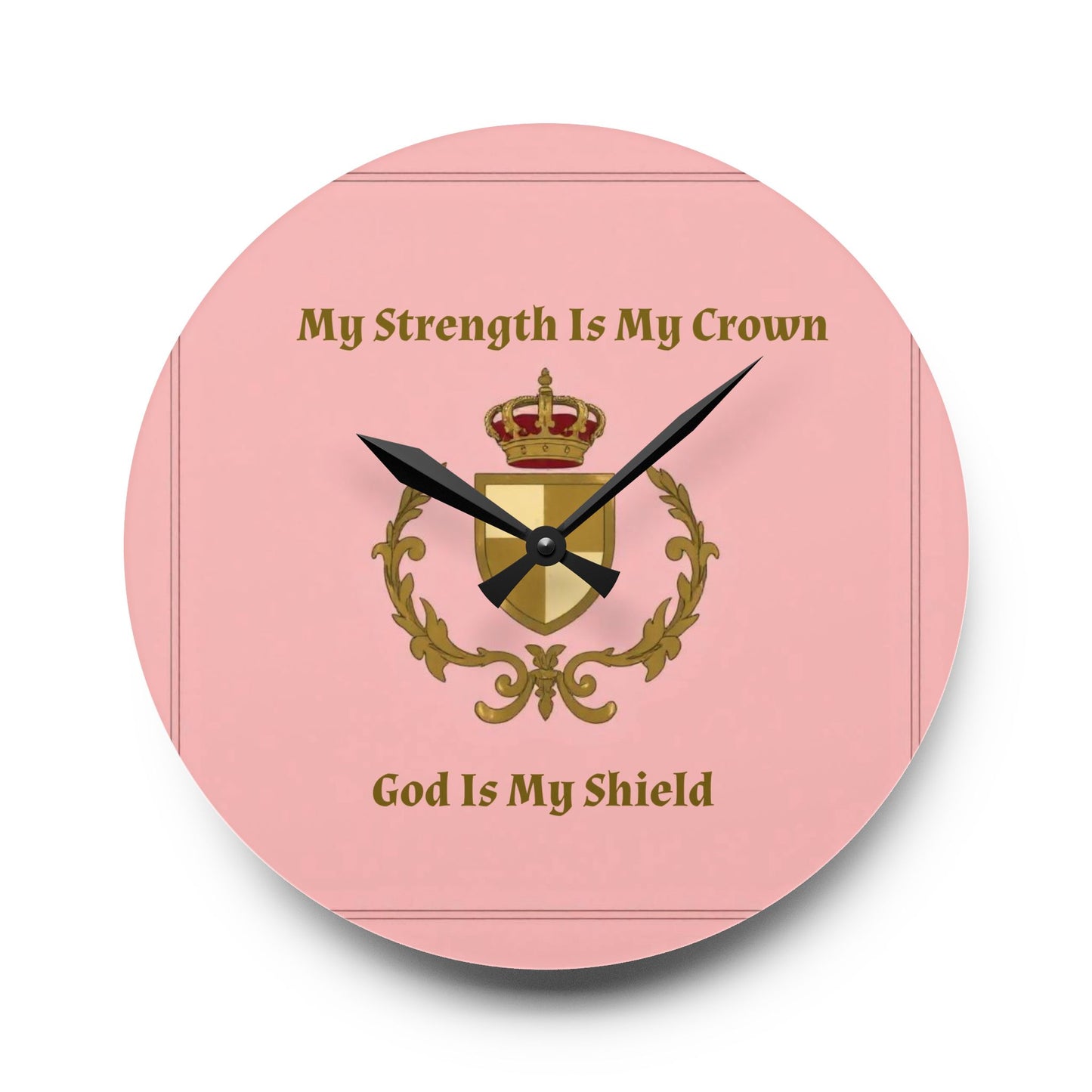 Crest & Crown Spiritual Quote Acrylic Wall Clock, Motivational Home Decor, Gift for Her, Bedroom Clock, Crown Art, Positive Vibes