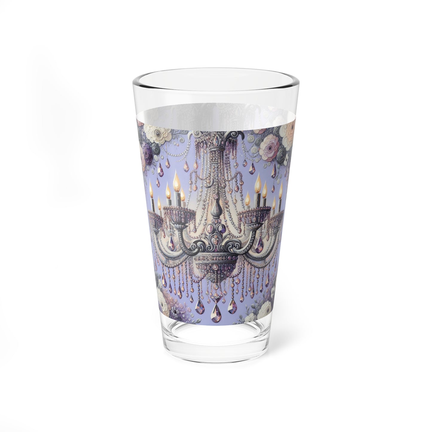 Charming Floral Chandelier Glass, Elegant Drinking Vessel, Perfect for Special Occasions, Floral Home Decor, Gift for Hostess - Lilac Jeweled Chandelier