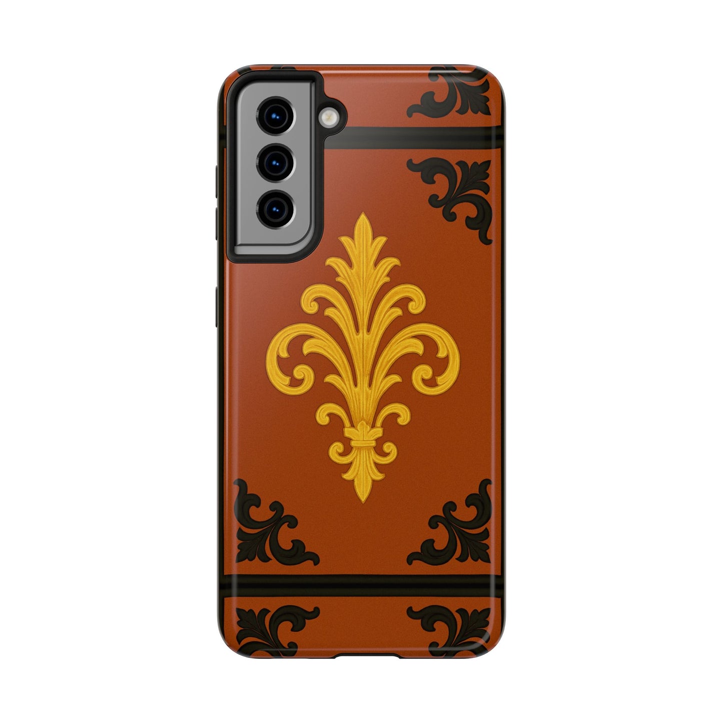 Dusk Terracotta Baroque Tough Phone Case — Vintage Baroque Design, Protective iPhone Cover