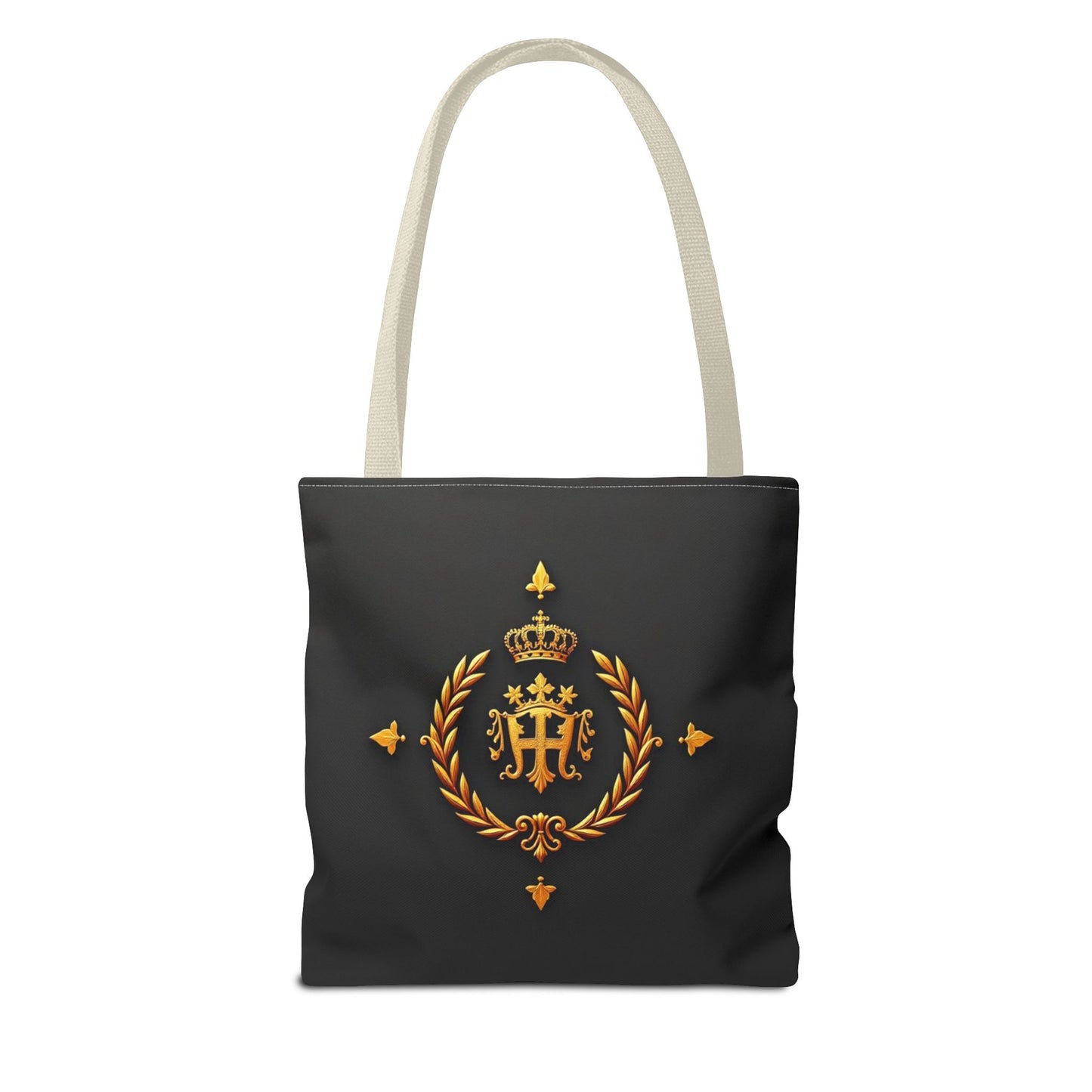 Luxurious Gold Emblem Tote Bag | Chic Shoulder Bag, Everyday Carryall, Great Gift for Her, Eco-Friendly Shopping Bag - Gold Crest