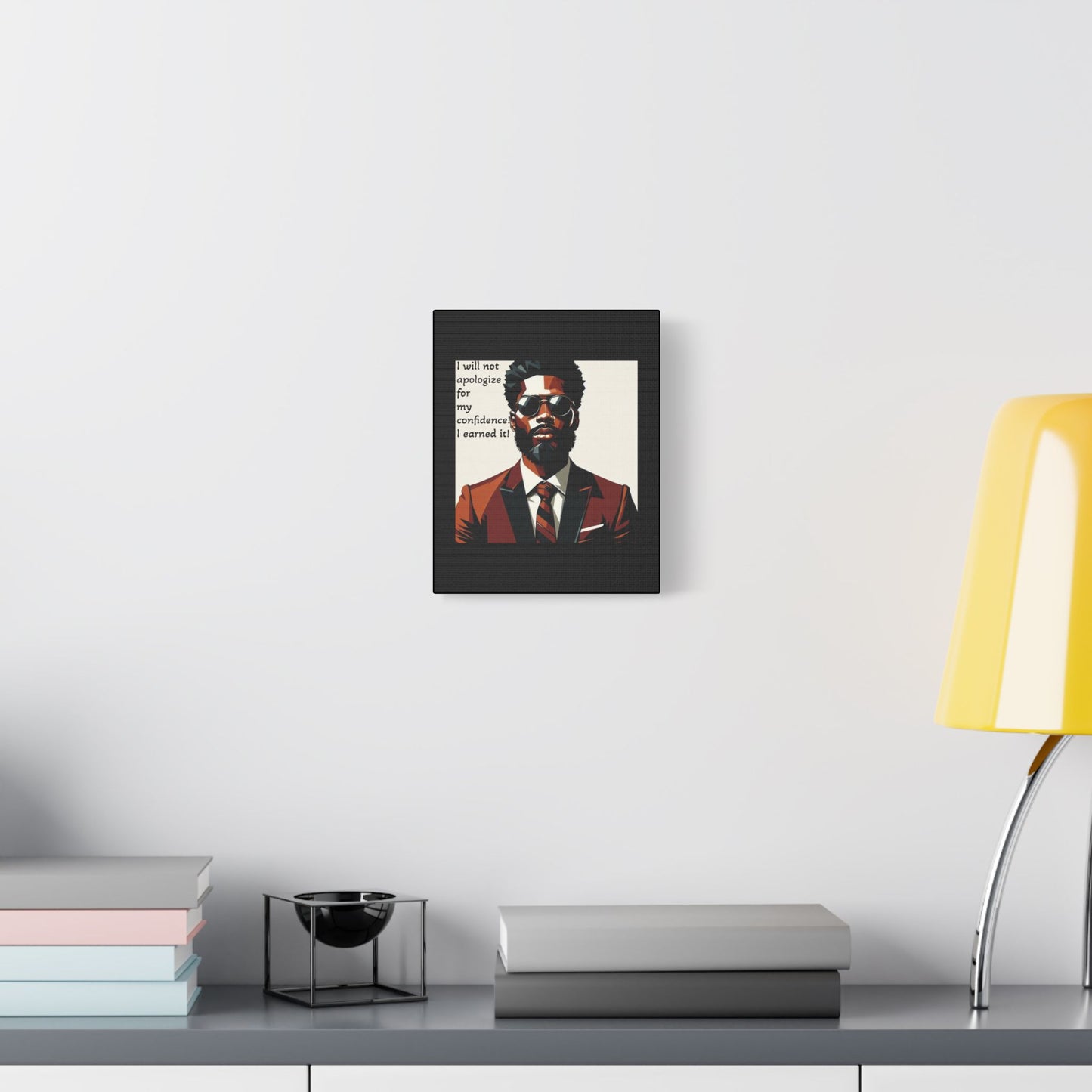 Afro Art Print Canvas, Wall Decor, Satin Stretched Canvas, African American Art, Office Decor, Home Decor - Confident Man In Suit