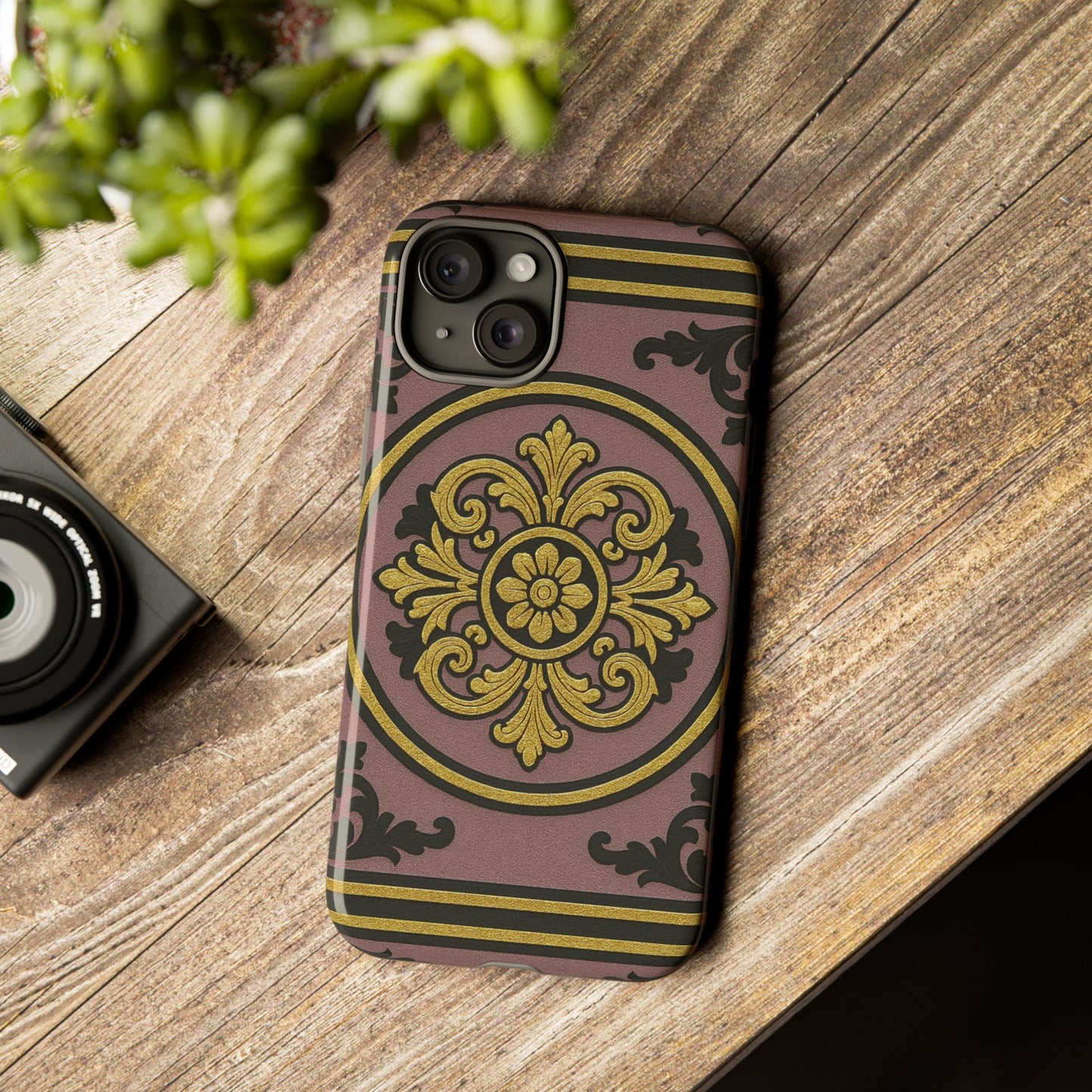 Gilded Mauve With Gold-Black Baroque Tough Cases