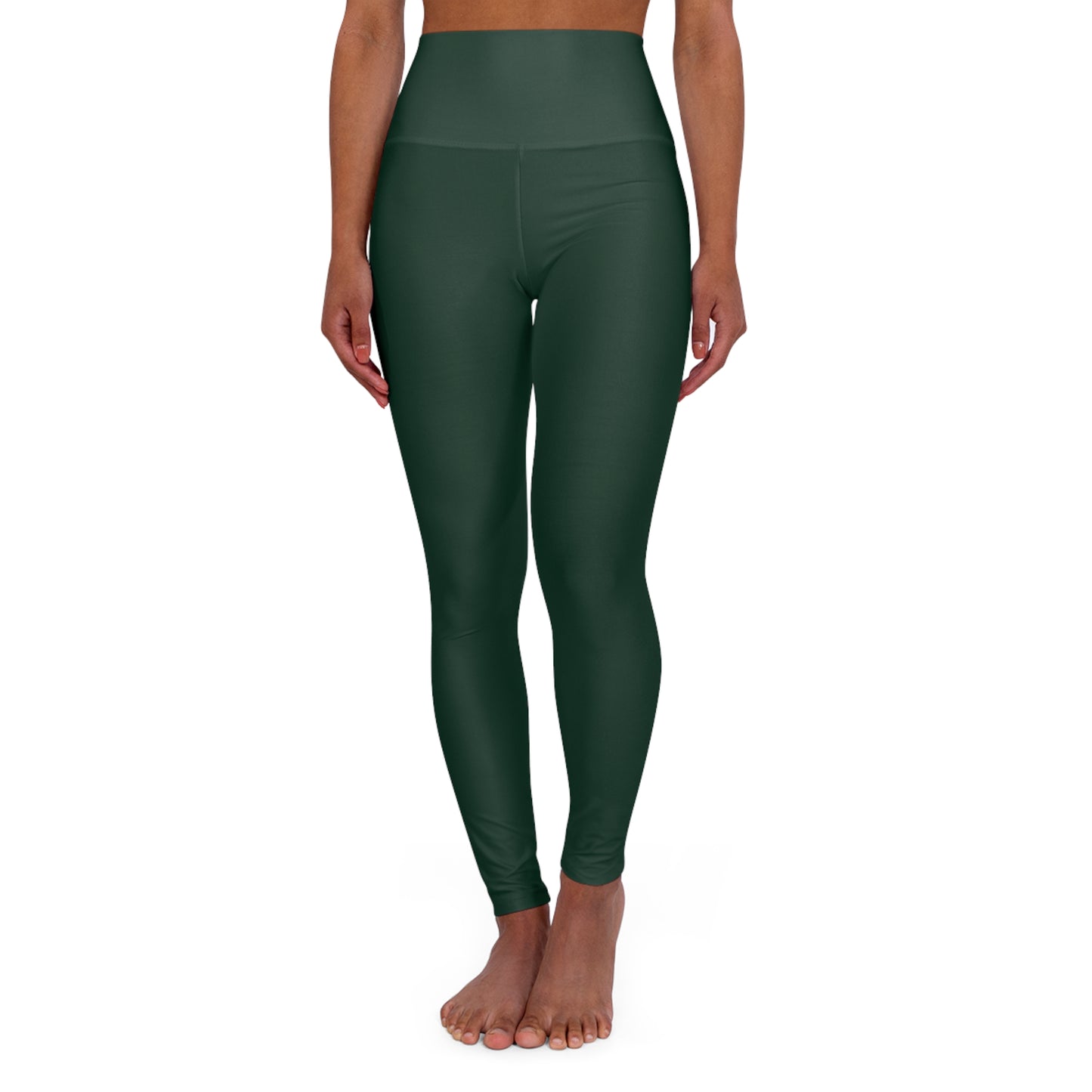 High Waisted Midnight Green Yoga Leggings, Comfortable Fitness Apparel, Athleisure Wear, Workout Clothing, Exercise Leggings