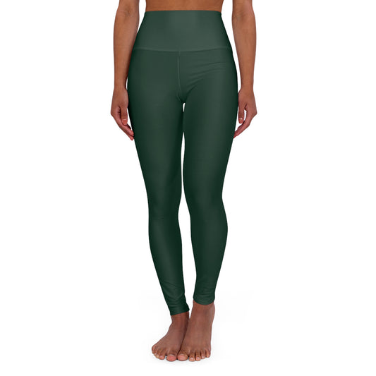 High Waisted Midnight Green Yoga Leggings, Comfortable Fitness Apparel, Athleisure Wear, Workout Clothing, Exercise Leggings