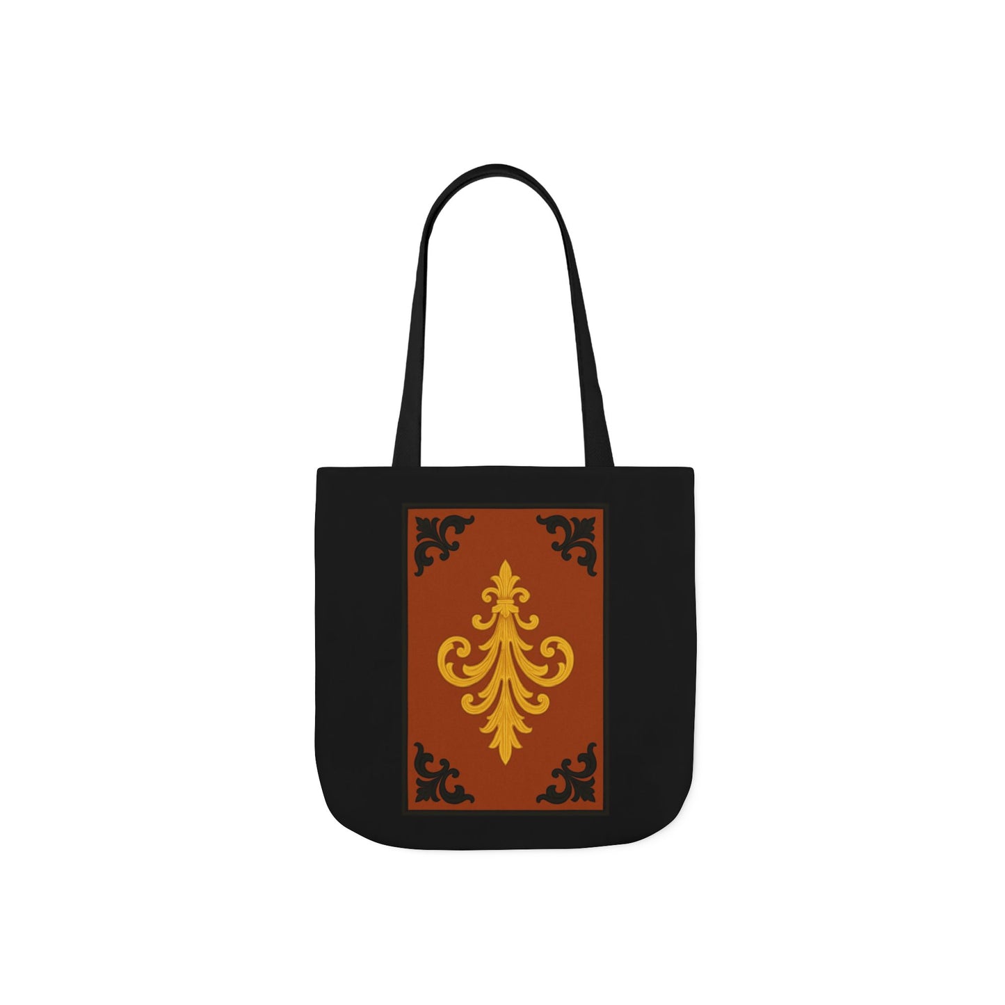 Dusk Terracotta Baroque Canvas Tote — Vintage Baroque Pattern