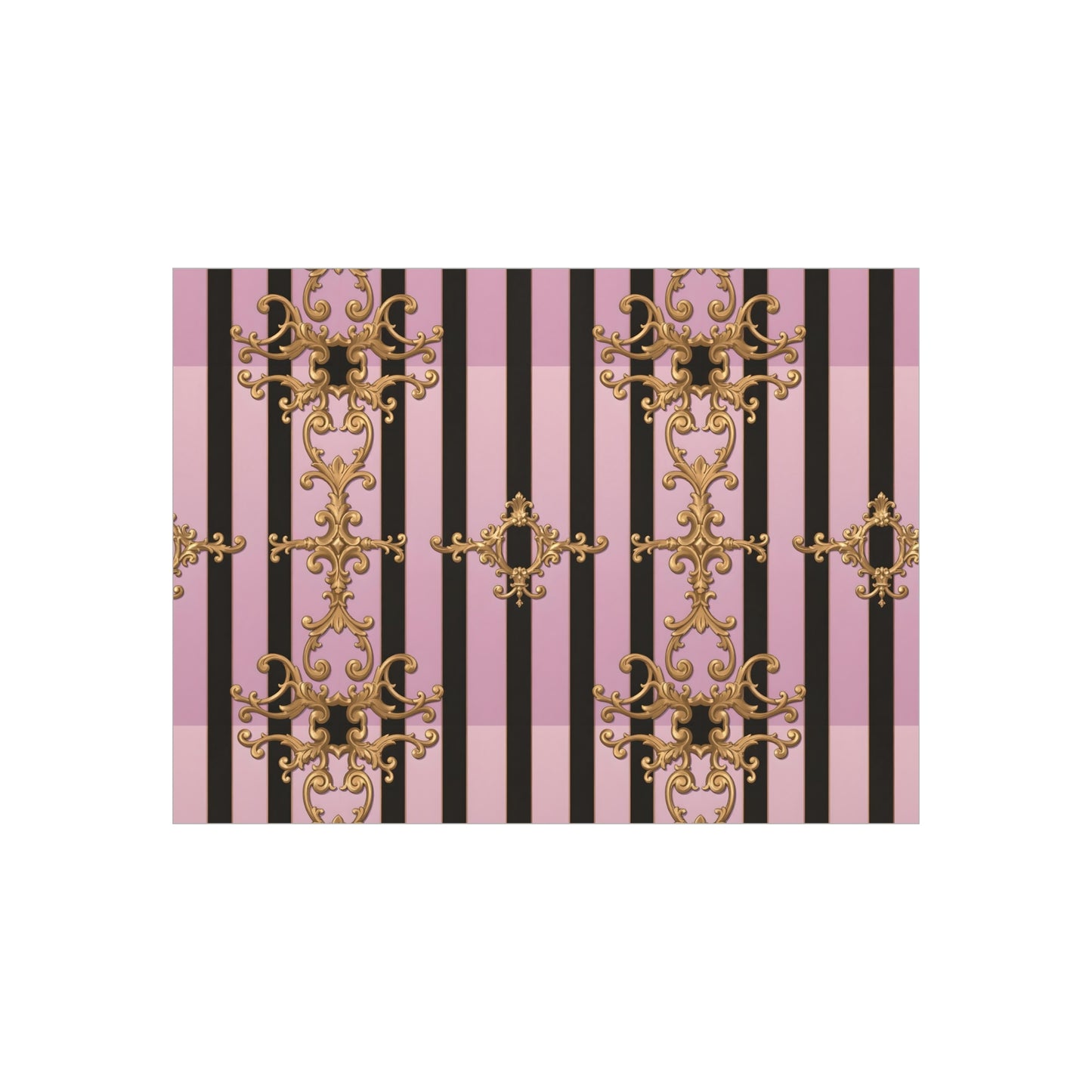 Elegant Decorative Foam Board | Wall Art, Home Decor, Office Accent, Gift Idea, Event Decoration - Lavender Ombre Striped Gold Baroque