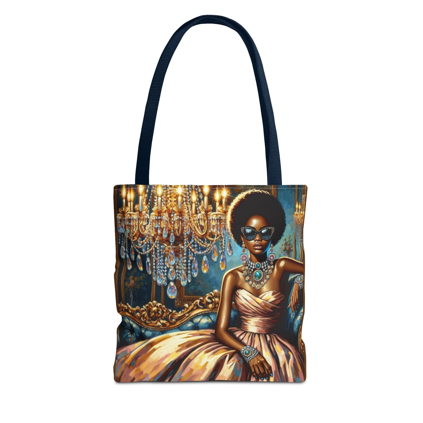 Elegant Fashion Tote Bag, Chic Handbag for Women, Stylish Shopping Bag, Glamorous Gift for Her, Art Tote - Elegant Lady & Chandelier