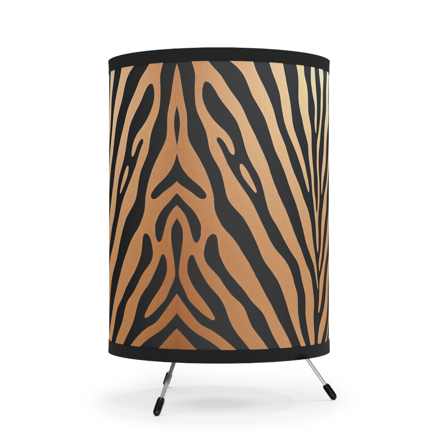 Zebra Print Tripod Lamp - Modern Home Decor with High-Res Shades