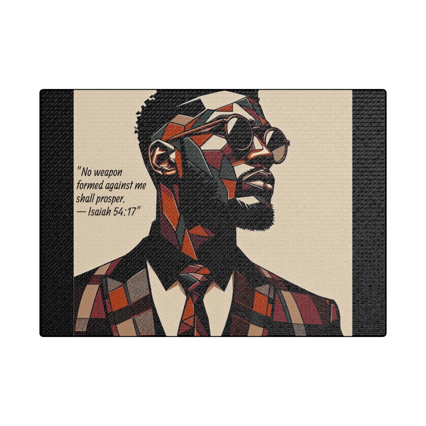 Afro Art Print Canvas, Wall Decor, Satin Stretched Canvas, African American Art, Office Decor, Home Decor - Isaiah 54:17