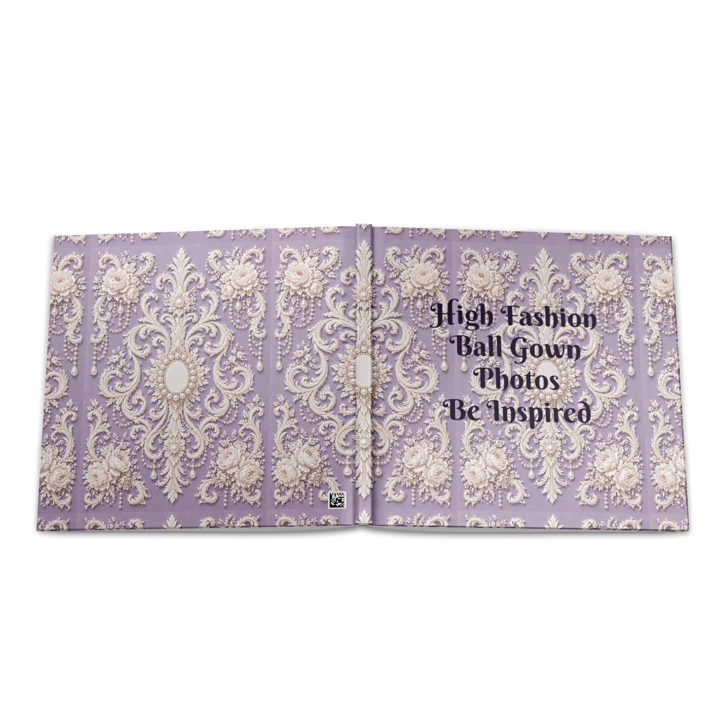 High Fashion Photos Featuring Ball Gowns - Lavender Rococo Hardcover Photo Book — Elegant Vintage-Style Keepsake