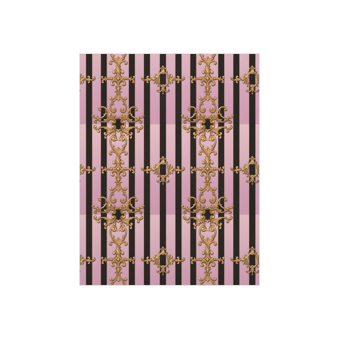 Elegant Decorative Foam Board | Wall Art, Home Decor, Office Accent, Gift Idea, Event Decoration - Lavender Ombre Striped Gold Baroque