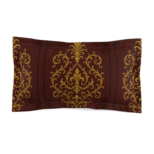 Dusk Burgundy-Black & Gold Baroque Victorian Pillow Sham — Burgundy & Gold Decorative Pillowcase