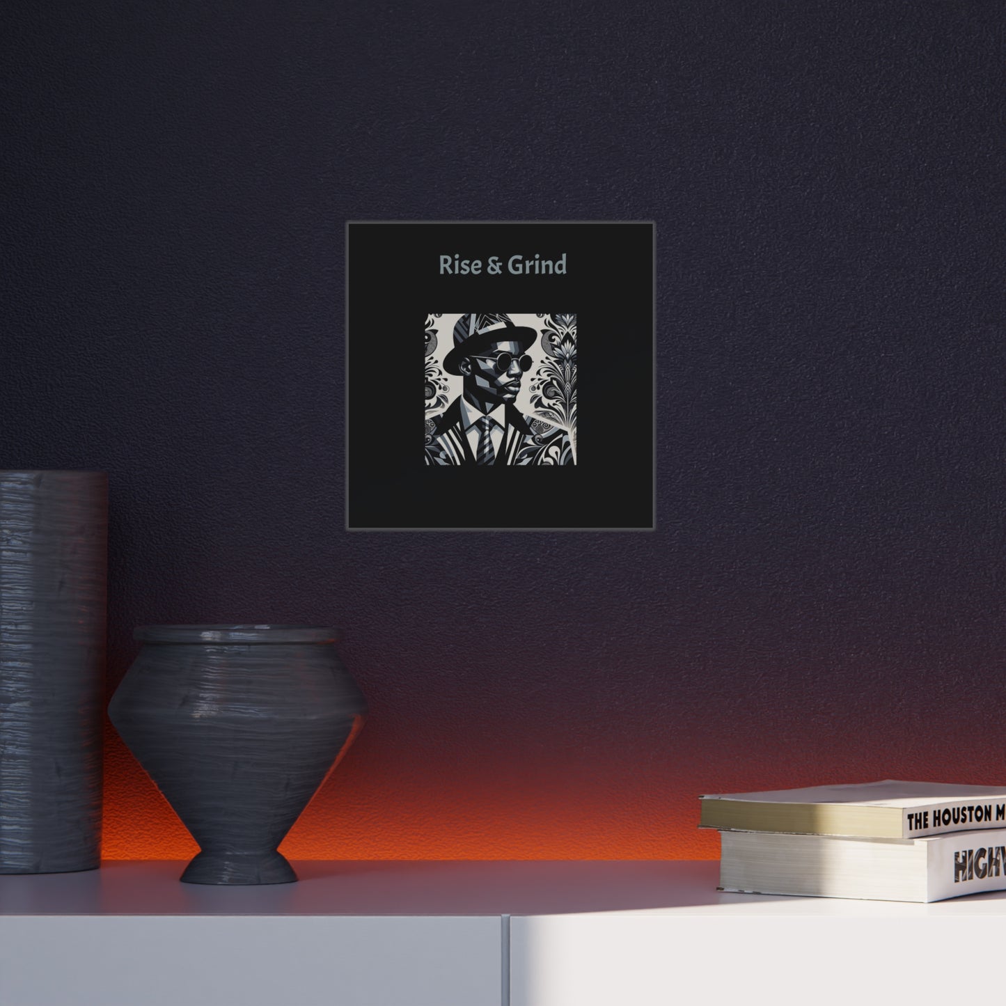 Stylish Wall Art Print, Motivational Home Decor, Office Inspiration, Gift for Entrepreneurs, Rise & Grind Artwork