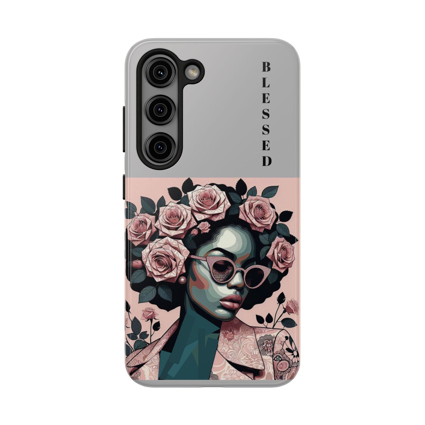 Blessed Floral Tough Phone Cases | Unique Gift for Her, Gift for Mom, Stylish Protection, Birthday Present, Black Girl Art