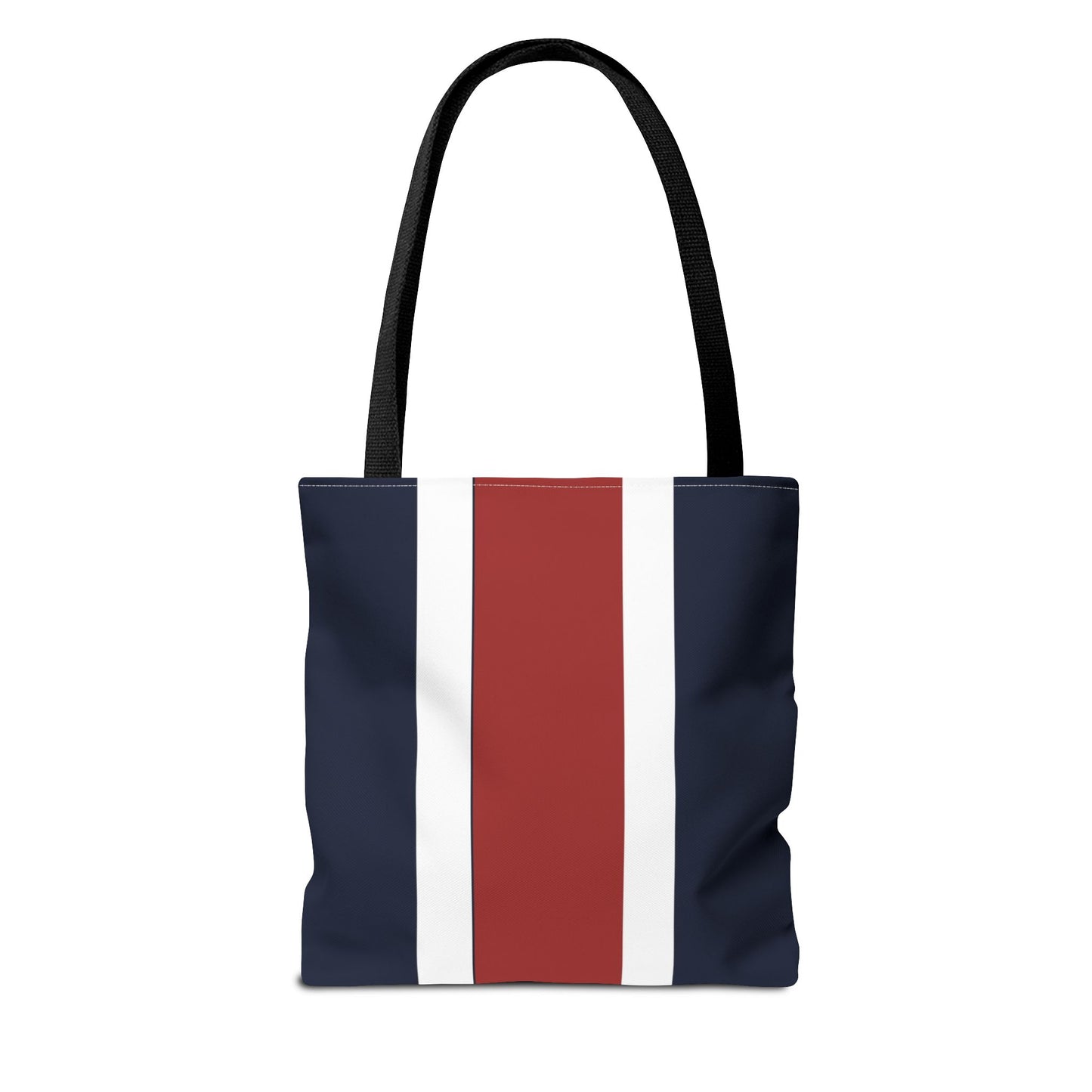 Lunar Midnight & Red-White Striped Tote Bag, Summer Beach Bag, Casual Shopping Tote, Patriotic Gift for Her, Travel Accessory