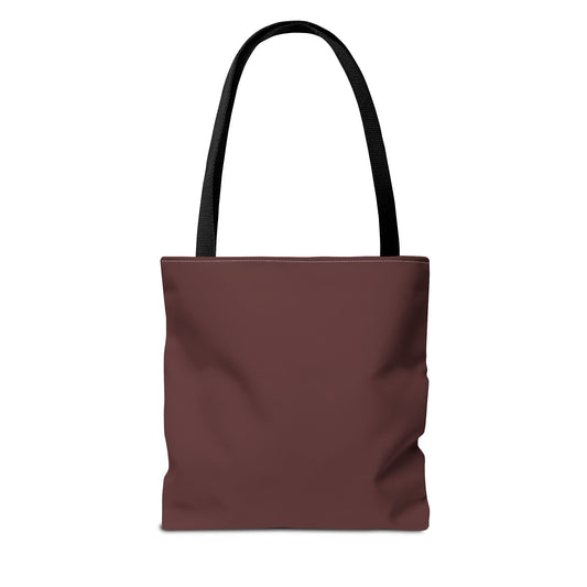 Stylish Brown Merlot All-Over Print Tote Bag, Eco-Friendly Shopping Bag, Reusable Grocery Tote, Personalized Gift, Trendy Handbag
