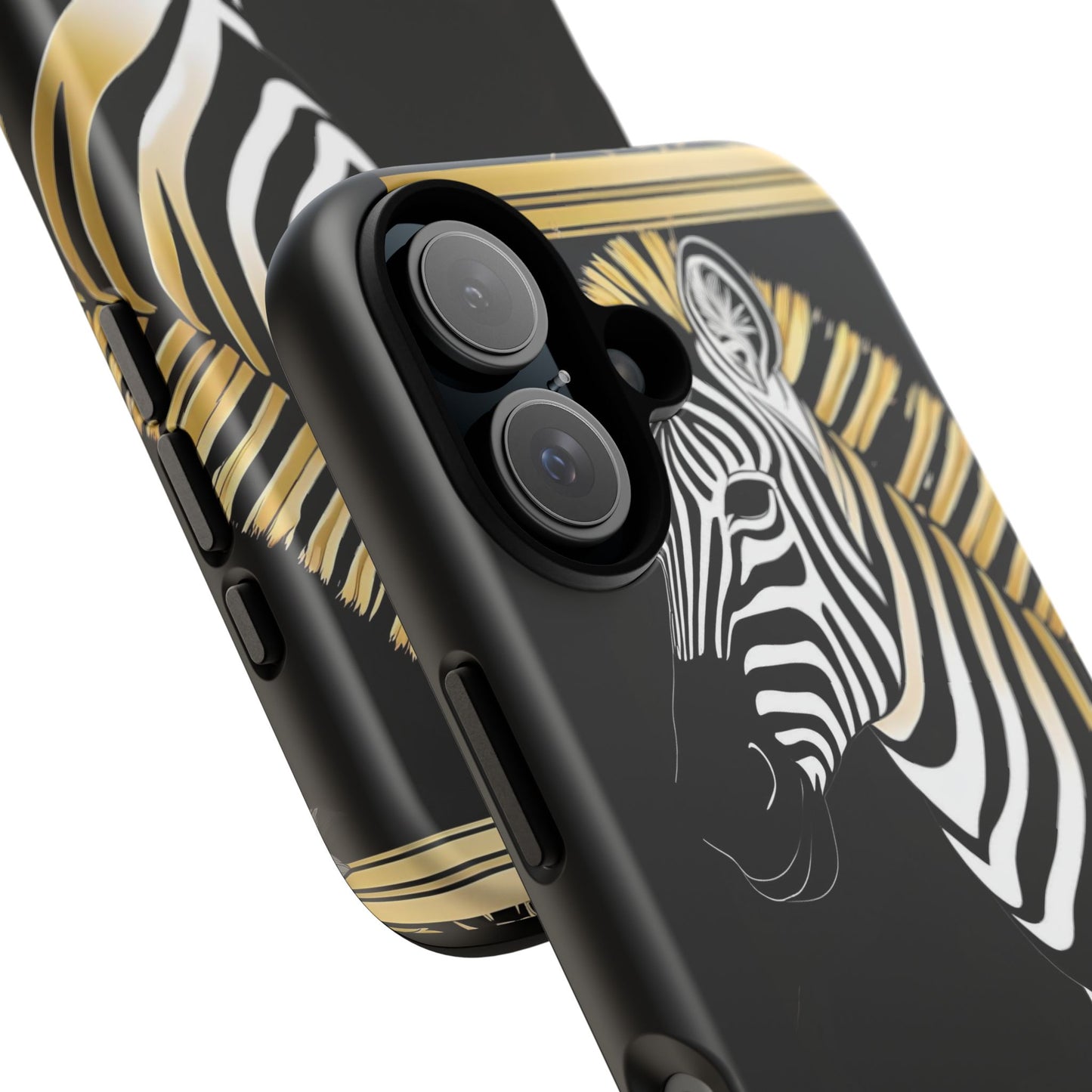Phone Case - Elegant Zebra & Roses Design