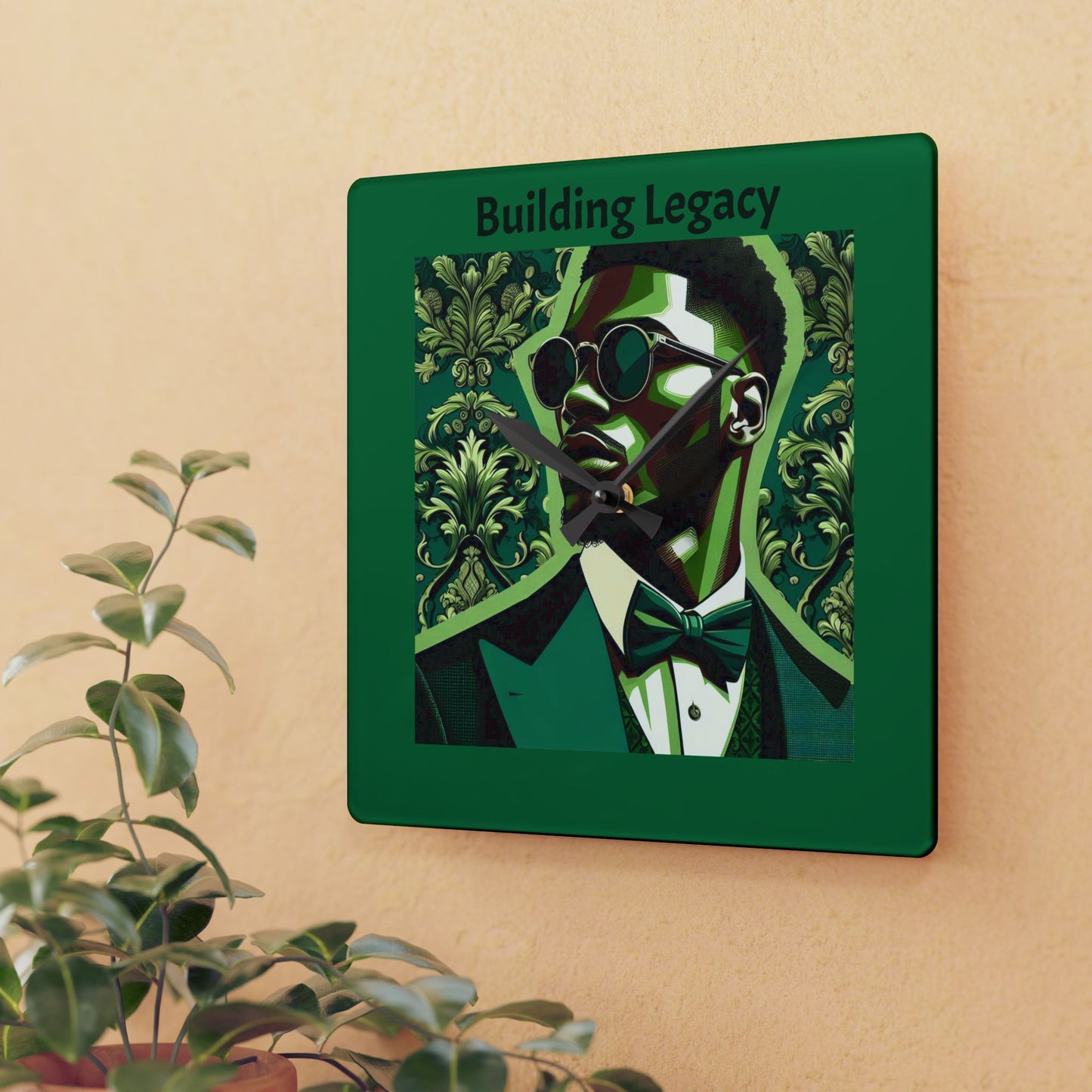 Building Legacy Acrylic Wall Clock, Modern Room Decor, Unique Gift for Men, Inspirational Wall Art, Stylish Home Accessory - Square