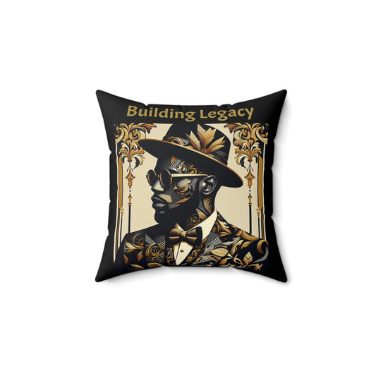 Building Legacy Faux Suede Pillow, Artistic Home Decor, Modern Throw Pillow, Elegant Cushions, Gift for Him