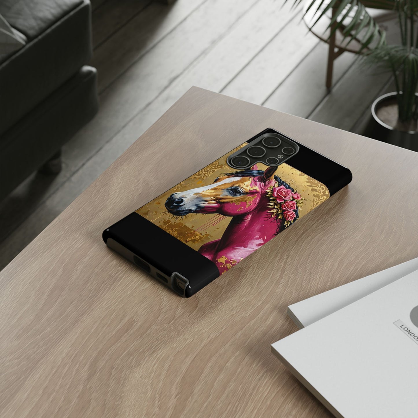 Phone Case - Elegant Horse Damask Design
