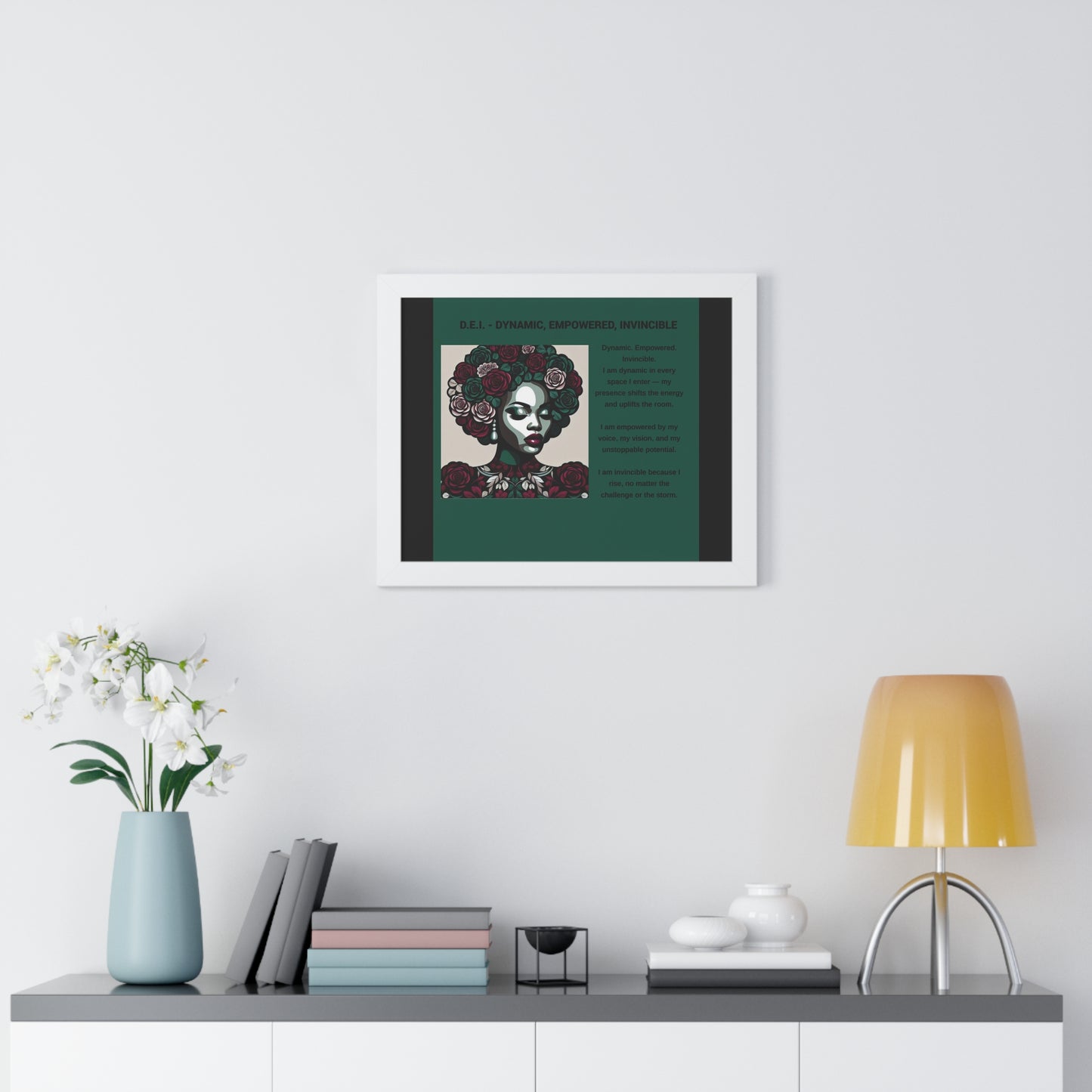 Empowered Woman Framed Poster - Dynamic, Empowered, Invincible Decor for Inspiration
