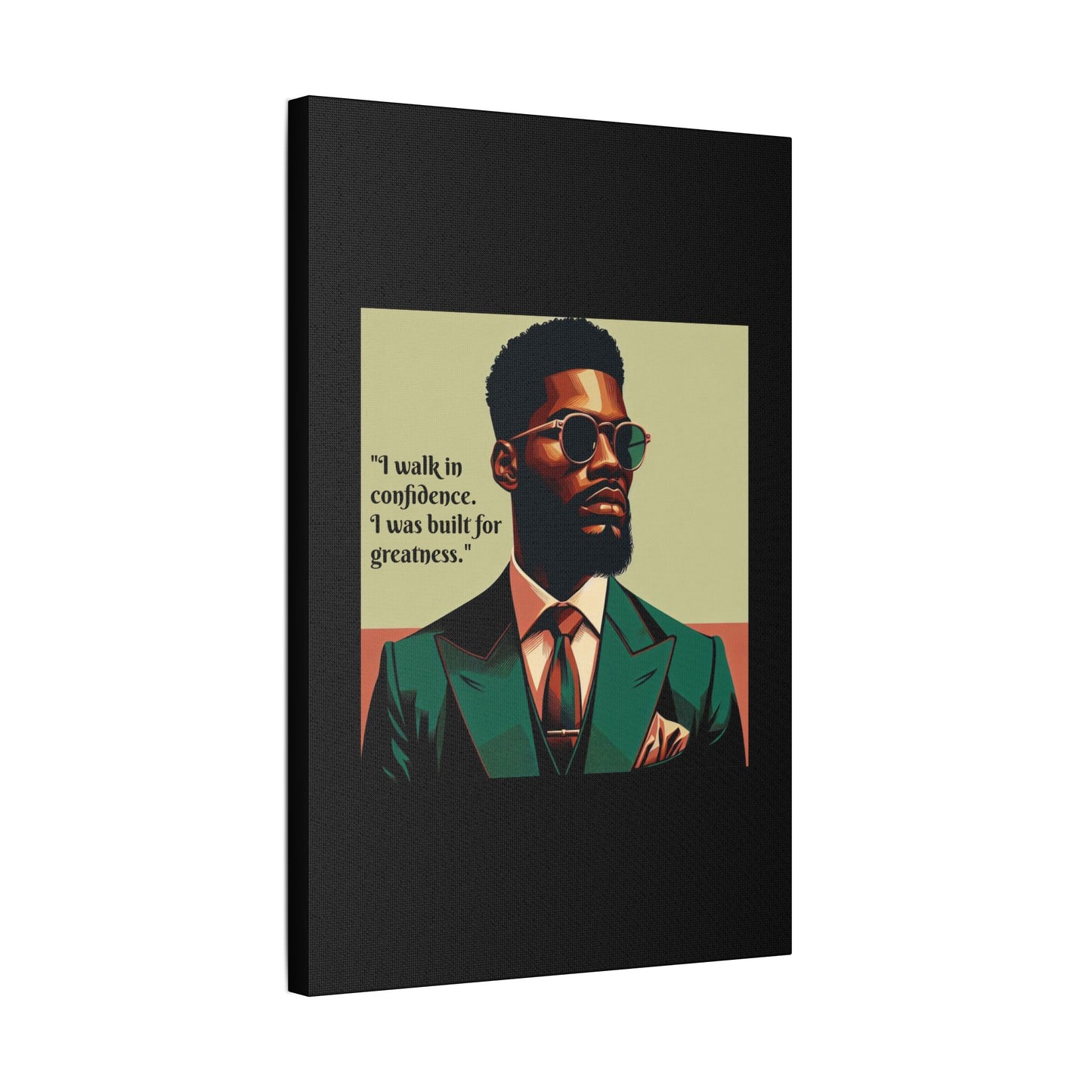Afro Art Print Canvas, Wall Decor, Satin Stretched Canvas, African American Art, Office Decor, Home Decor - Built For Greatness