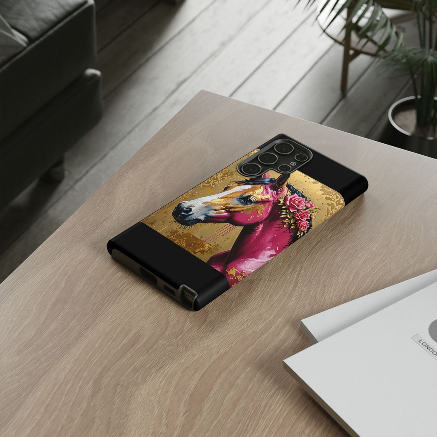 Phone Case - Elegant Horse Damask Design