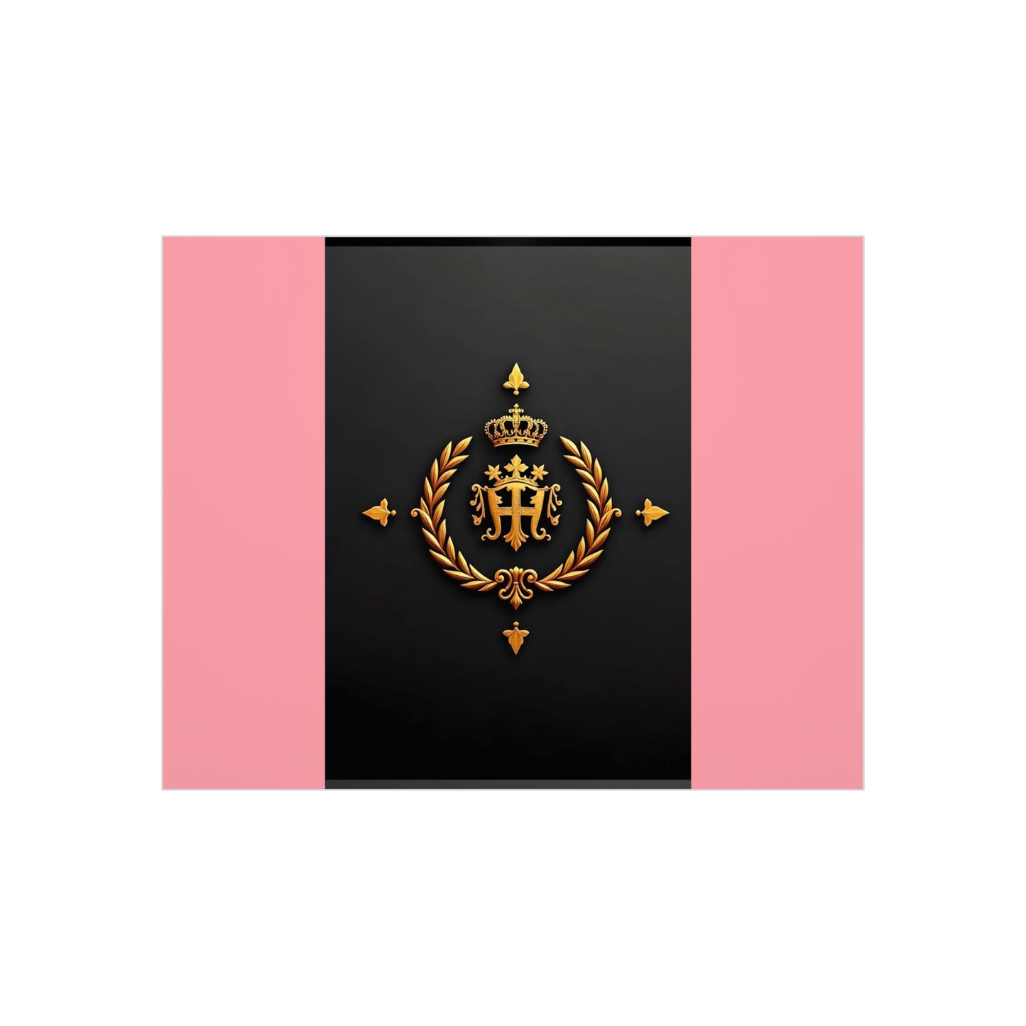Elegant Wall Art Foam Board, Luxurious Home Decor, Modern Design Display, Stylish Room Accent, Office Decor, Unique Gift - Pink Striped Gold Crest