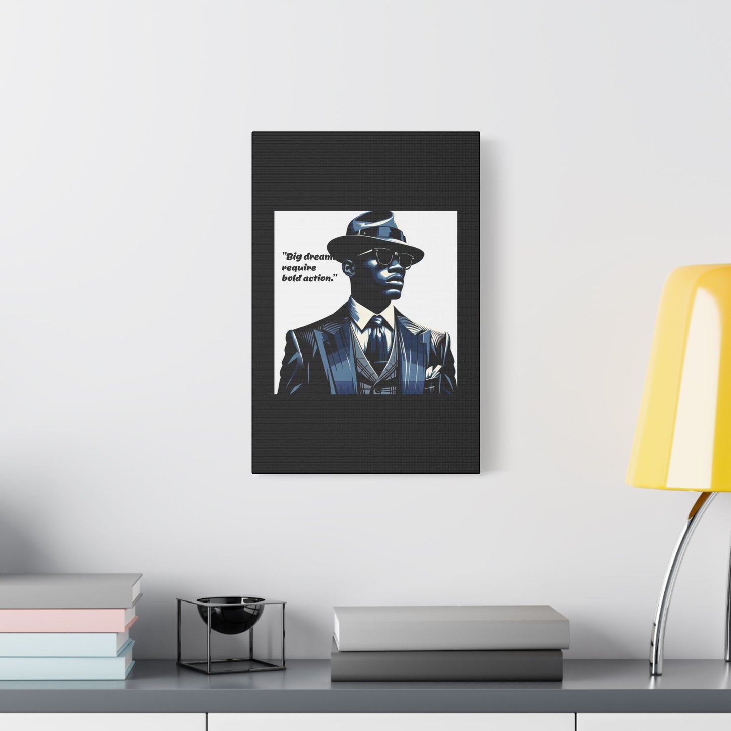 Afro Art Print Canvas, Wall Decor, Satin Stretched Canvas, African American Art, Office Decor, Home Decor - "Big dreams require bold action."