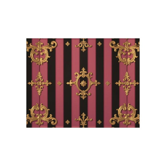 Luxurious Black & Mauve Striped Gold Baroque Foam Board Decor, Elegant Wall Art, Home Decoration, Vintage Style, Photo Backdrop, Party Signage